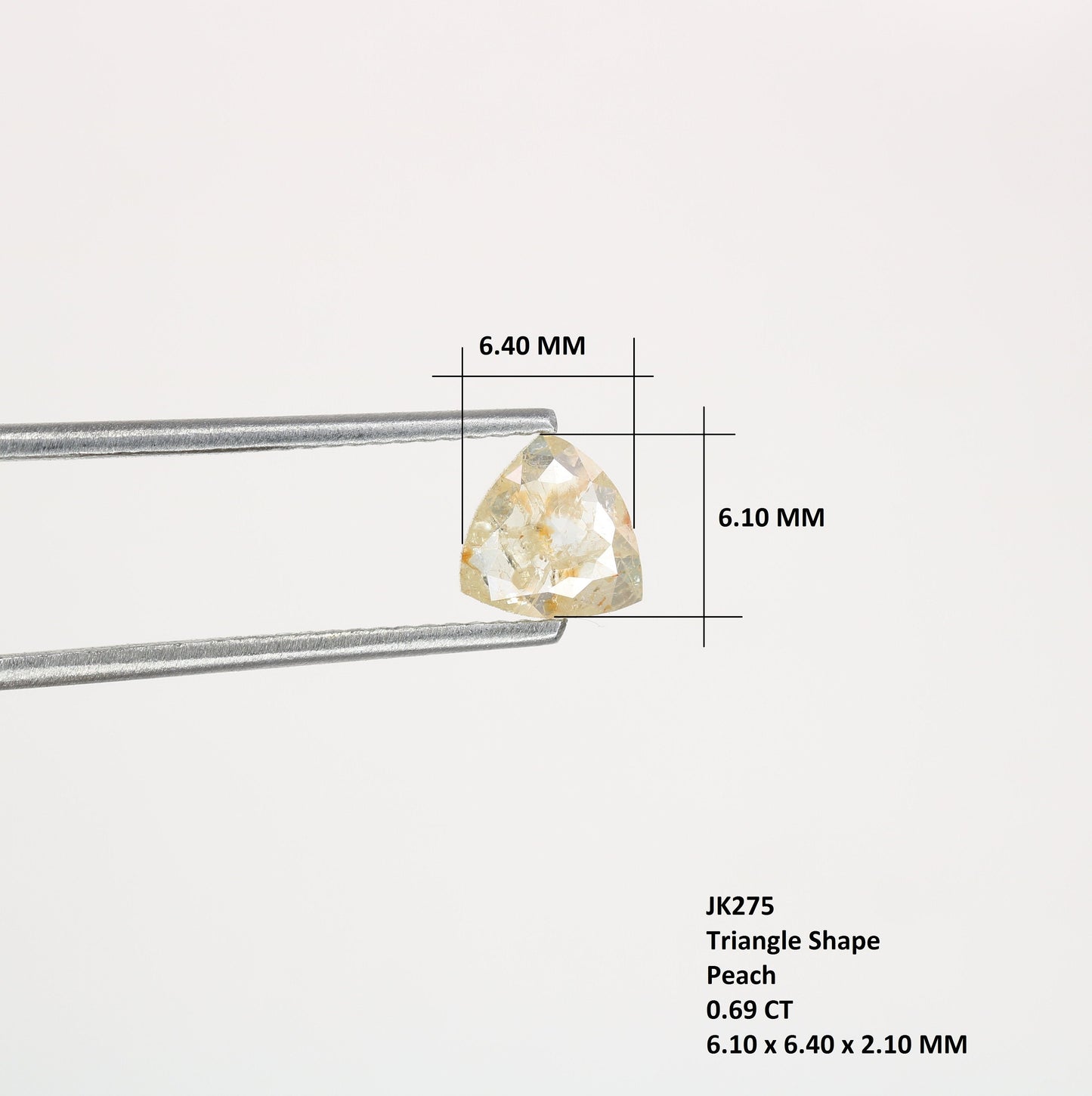 0.69 CT Natural Peach Beautiful Trillion Shape Diamond For Wedding Ring | Peach Trillion Stone | Trillion Diamond Ring | Peach Diamond Ring