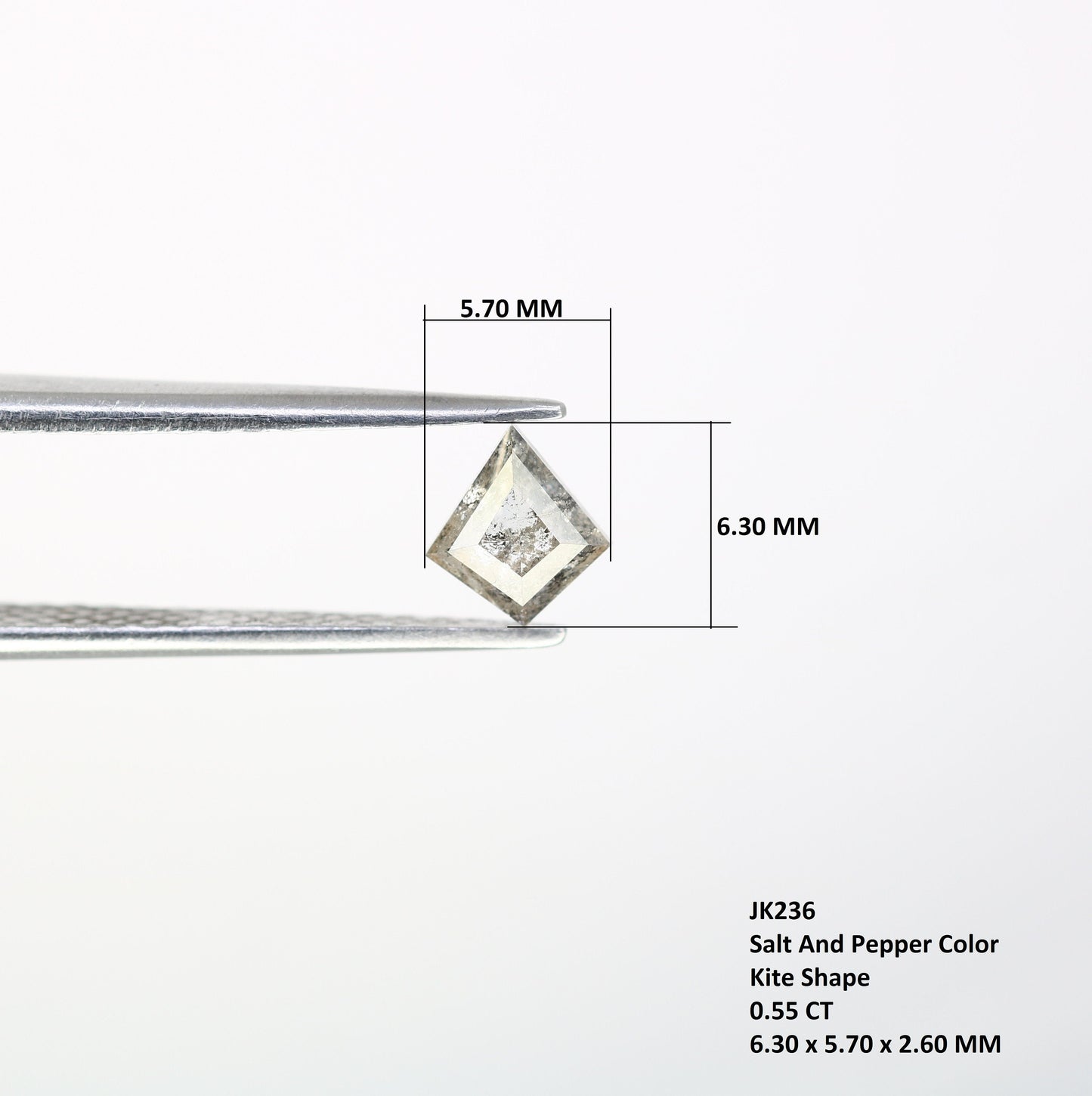 0.55 CT Kite shape Natural Loose Diamond -Kite Shape Salt and Pepper Diamond - For Salt Pepper Diamond Ring - Sale Offer- Unique Gift