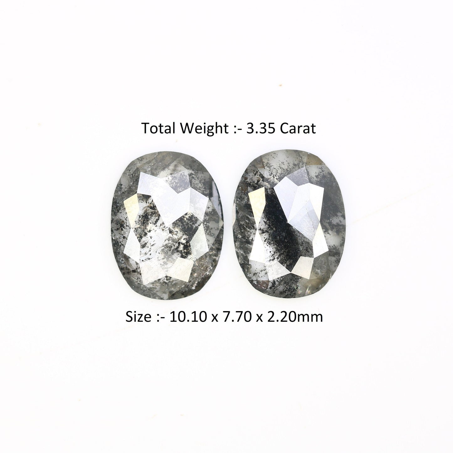 Oval Cut Loose Pair Salt and Pepper Diamond, Natural Loose Diamond, Fancy Diamond for Wedding Ring & Earring, jewelry gift for women