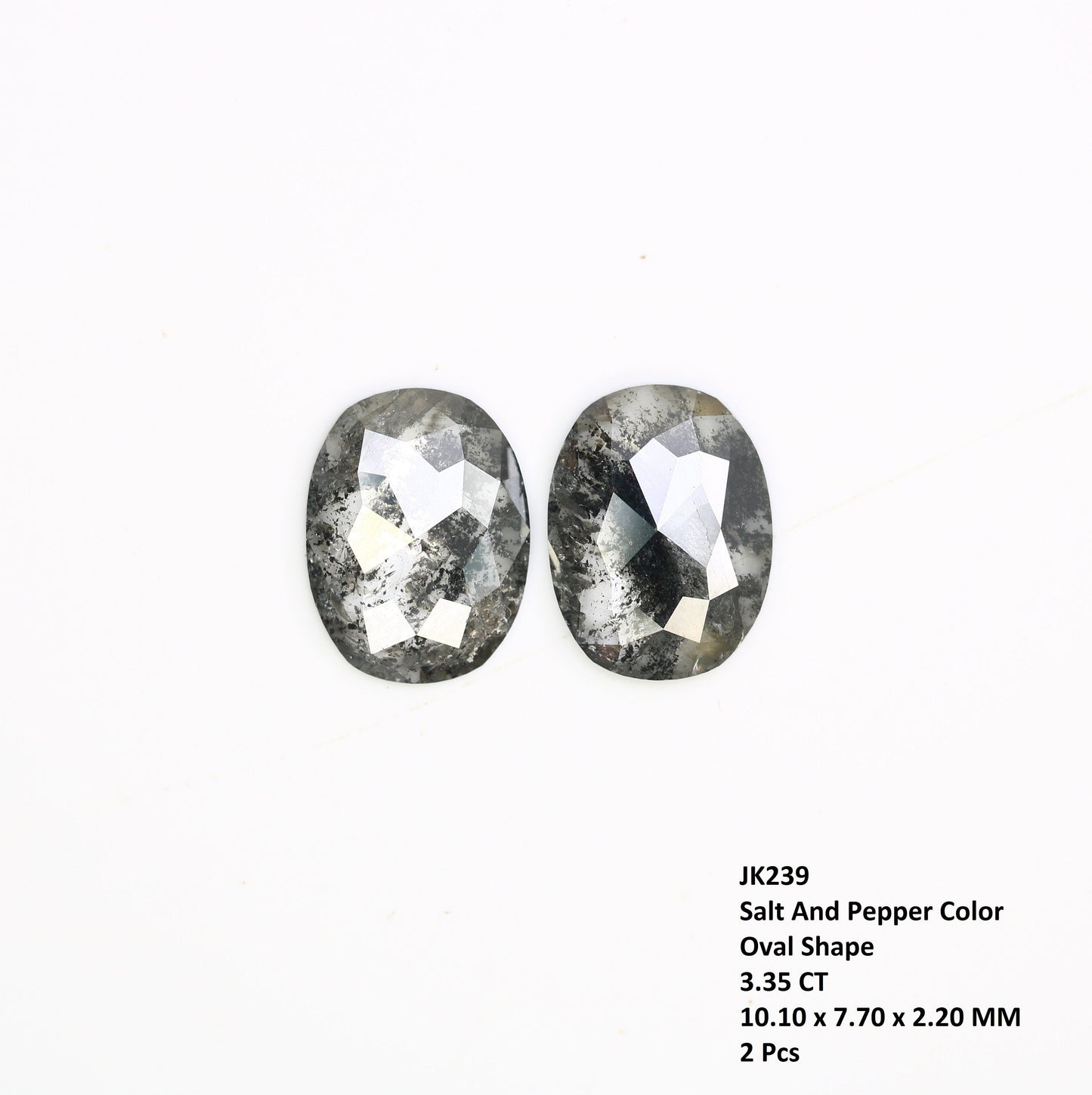 Oval Cut Loose Pair Salt and Pepper Diamond, Natural Loose Diamond, Fancy Diamond for Wedding Ring & Earring, jewelry gift for women