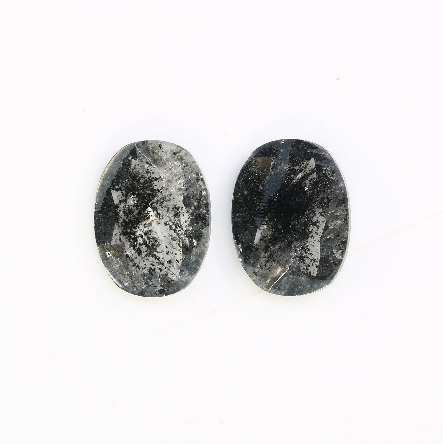 Oval Cut Loose Pair Salt and Pepper Diamond, Natural Loose Diamond, Fancy Diamond for Wedding Ring & Earring, jewelry gift for women