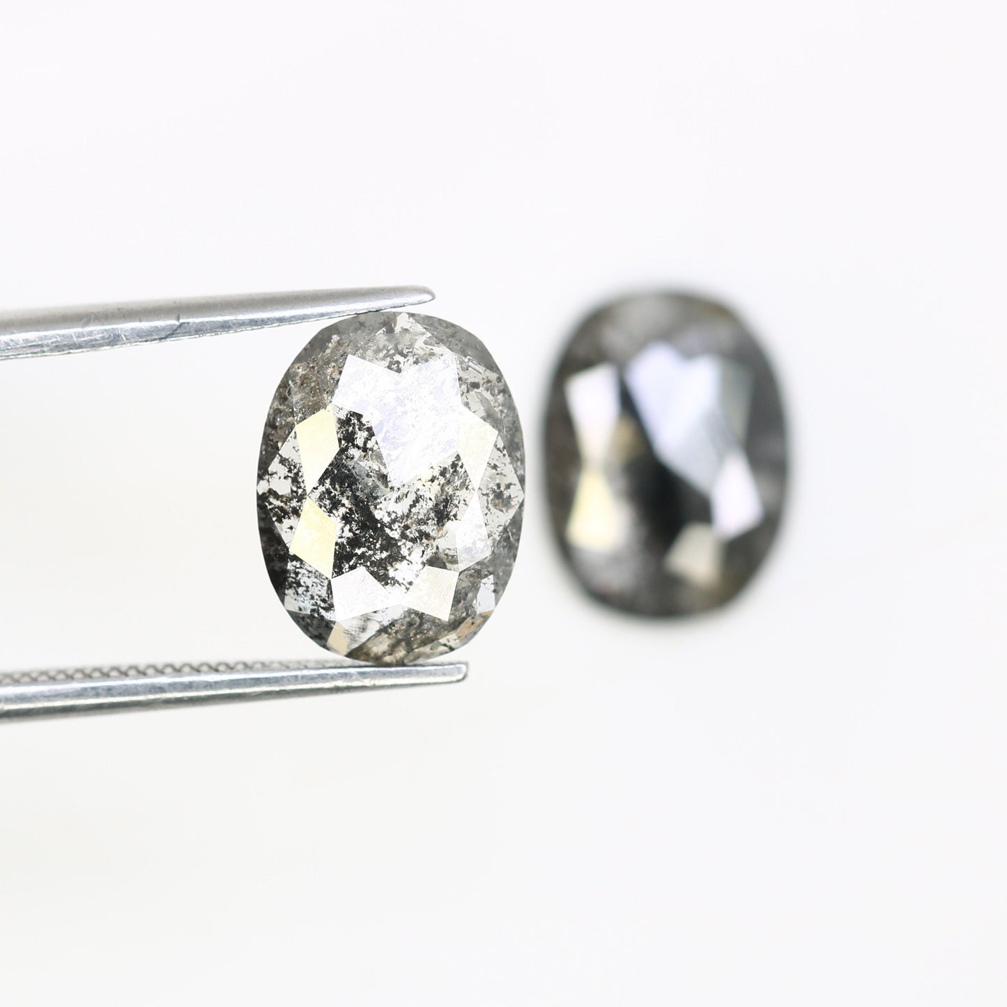 Oval Cut Loose Pair Salt and Pepper Diamond, Natural Loose Diamond, Fancy Diamond for Wedding Ring & Earring, jewelry gift for women