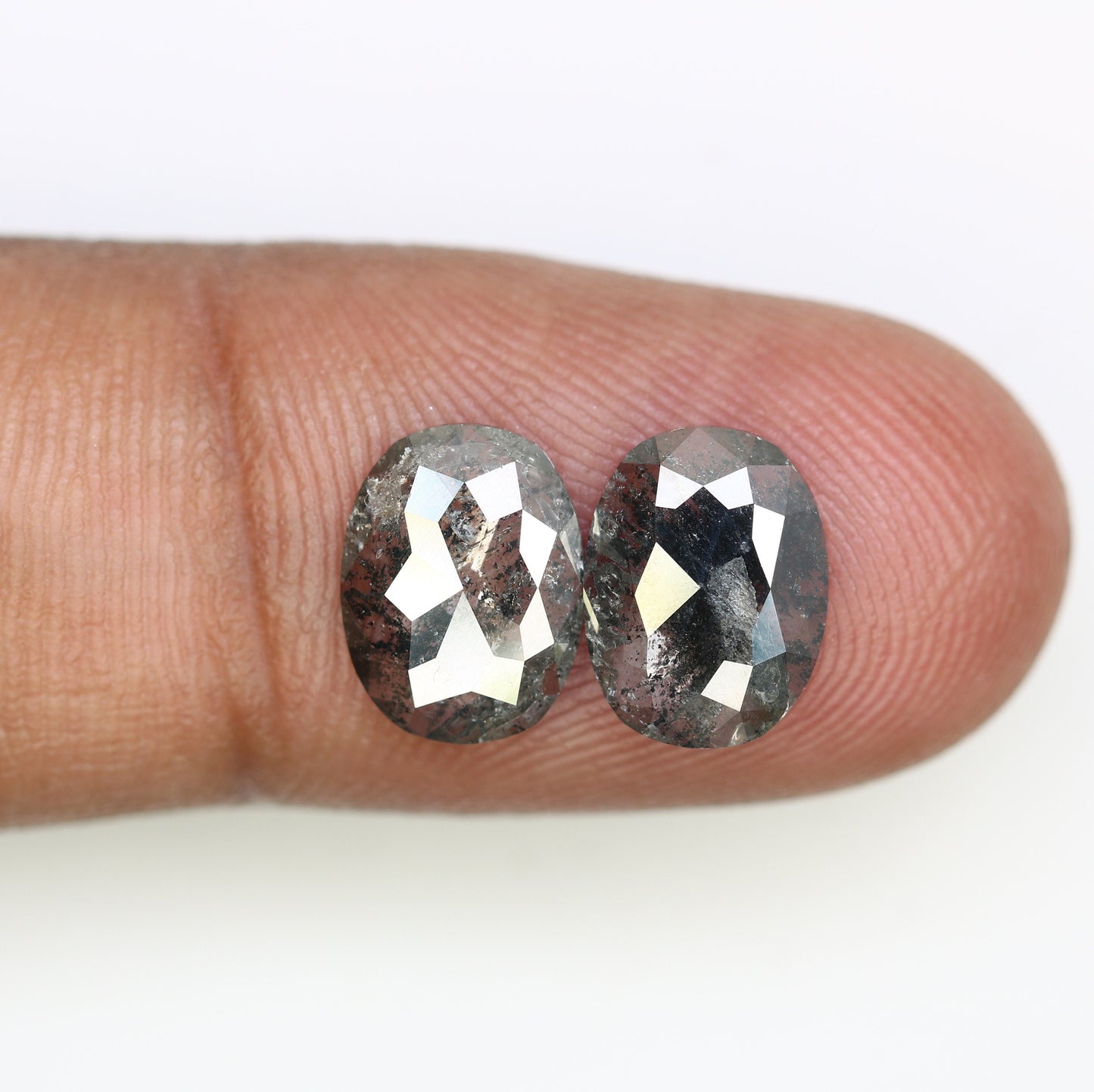 Oval Cut Loose Pair Salt and Pepper Diamond, Natural Loose Diamond, Fancy Diamond for Wedding Ring & Earring, jewelry gift for women