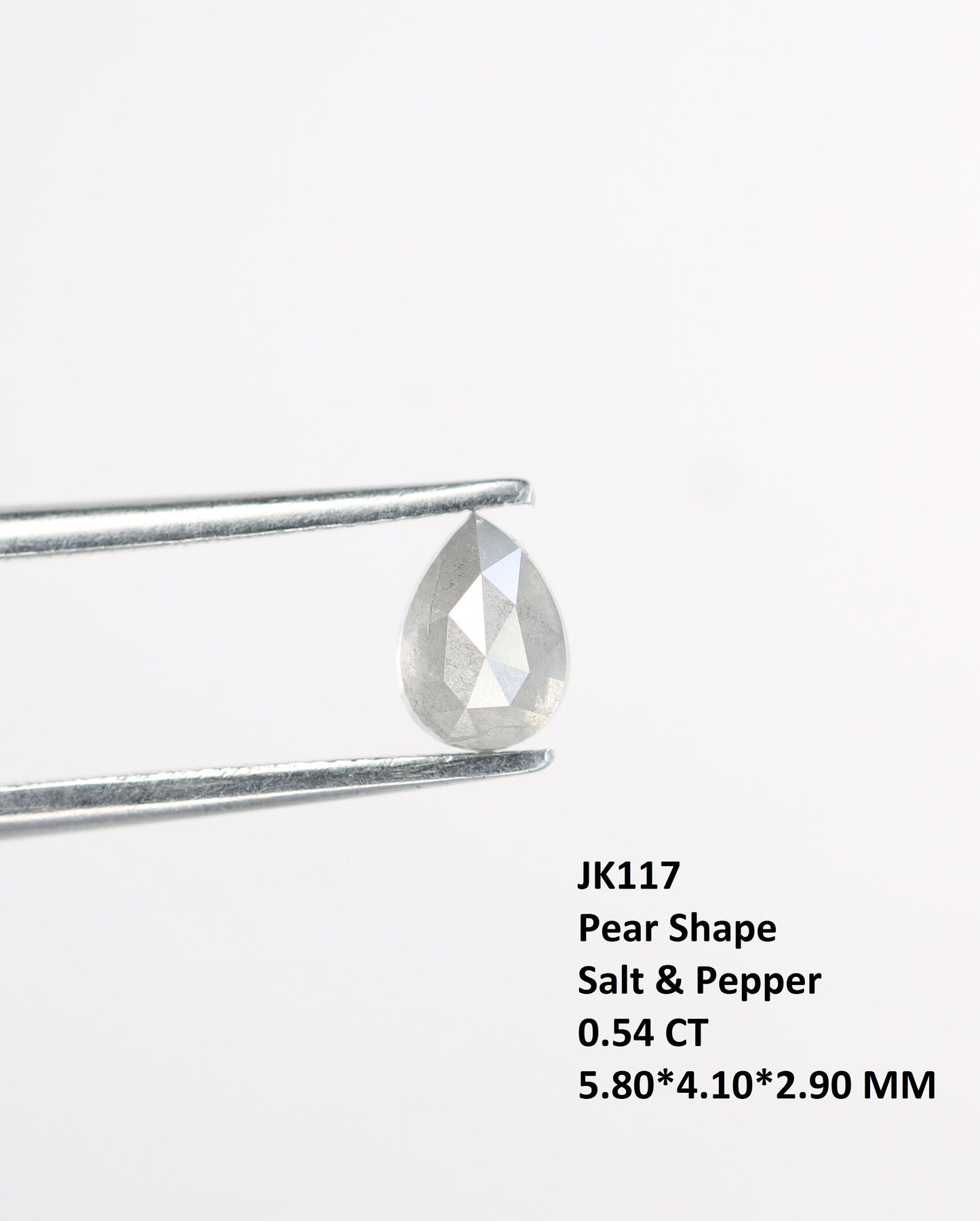 Rose Cut Pear Salt and Pepper Diamond RingFor Gold Ring Diamonds