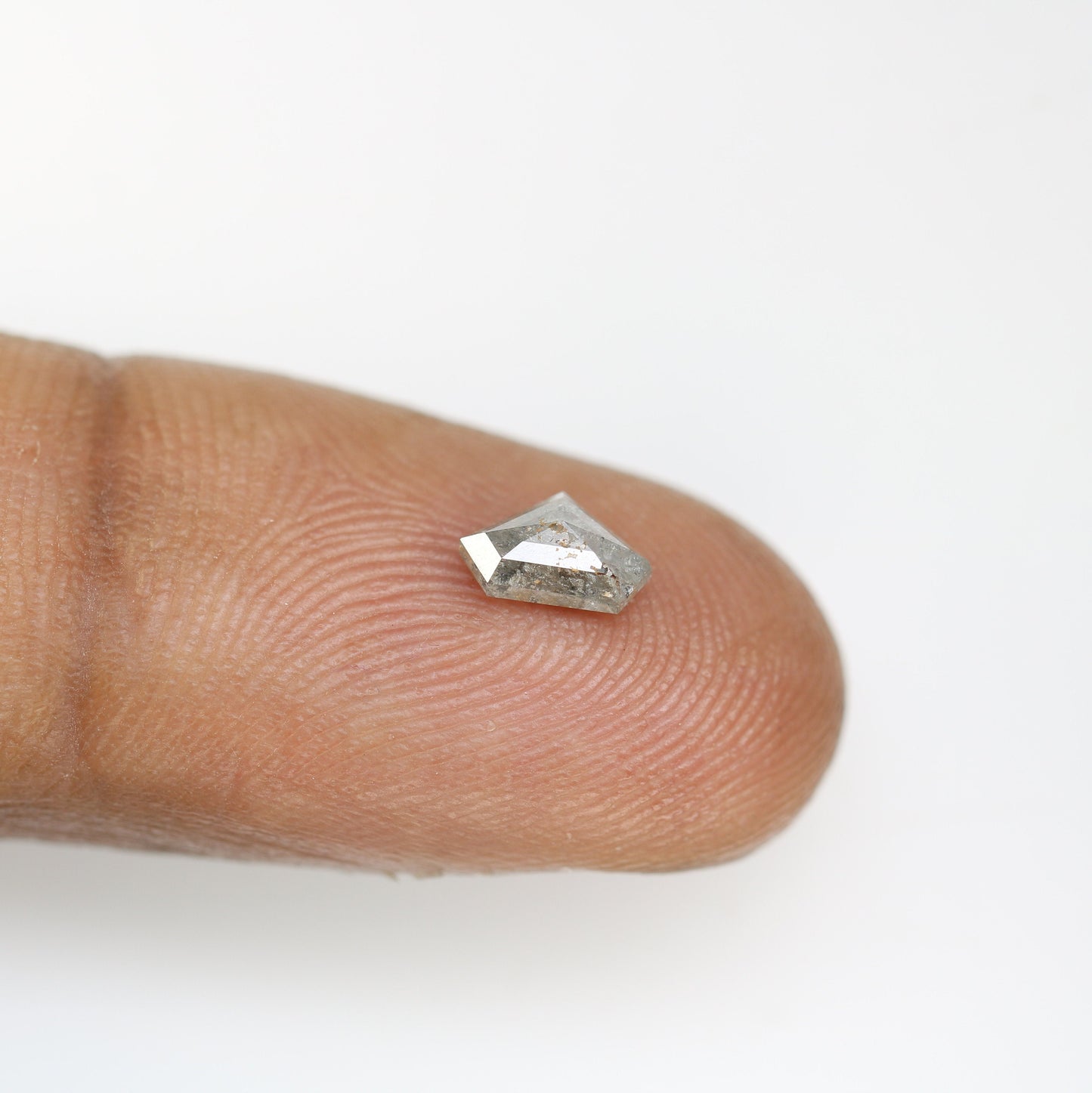 0.58 CT Salt and Pepper Diamond Shield Cut For handmade necklace pendant Black/Grey crystal Diamond for Engagement Ring Anniversary Gift