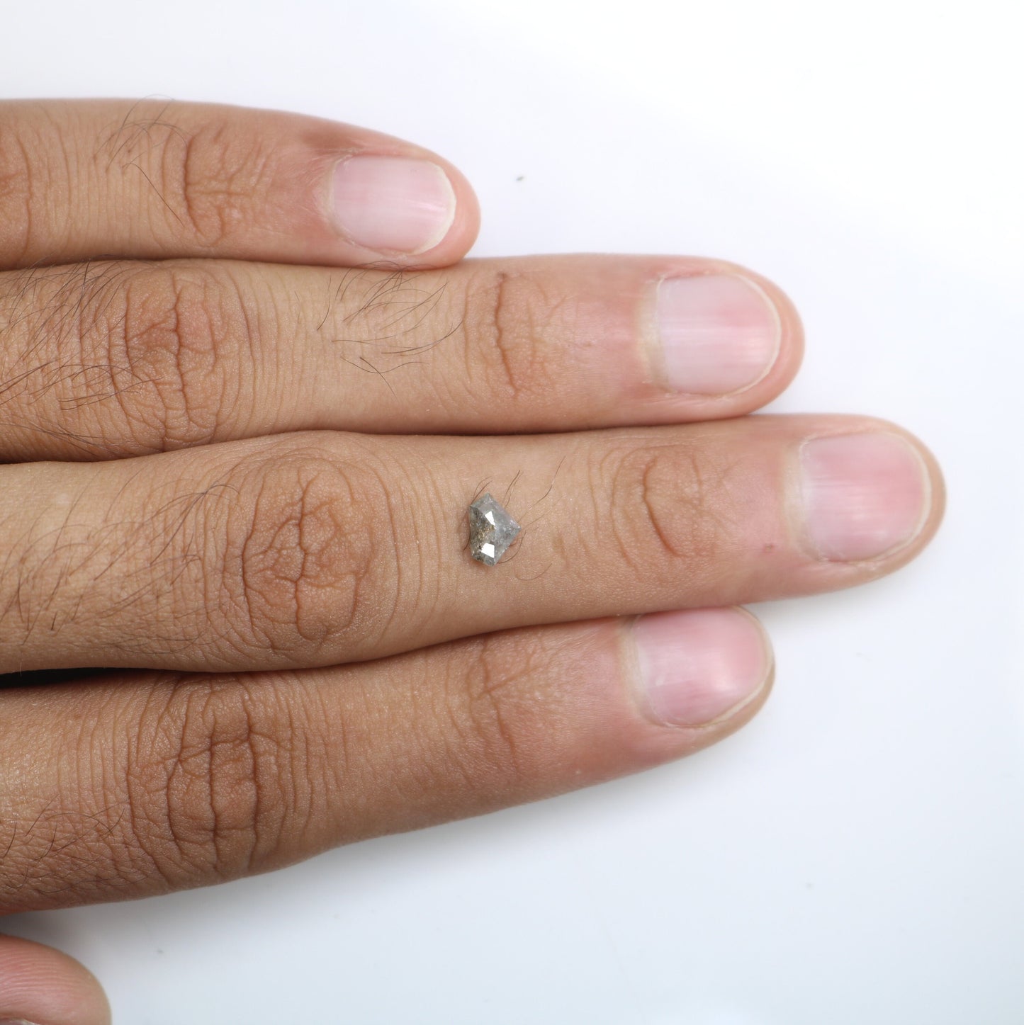 0.58 CT Salt and Pepper Diamond Shield Cut For handmade necklace pendant Black/Grey crystal Diamond for Engagement Ring Anniversary Gift
