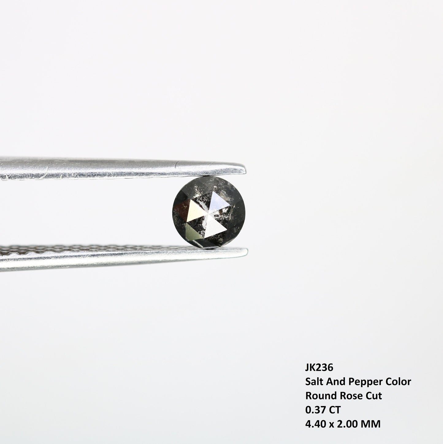 0.37 CT Loose Rose Cut Round Salt and Pepper Real Diamond For Wedding/ Engagement RingFor Gold Ring Diamonds
