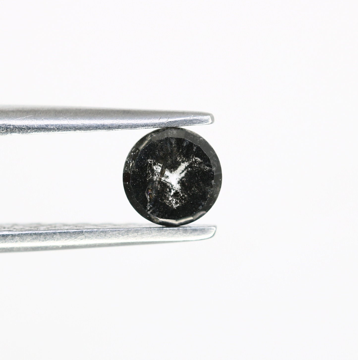 0.37 CT Loose Rose Cut Round Salt and Pepper Real Diamond For Wedding/ Engagement RingFor Gold Ring Diamonds
