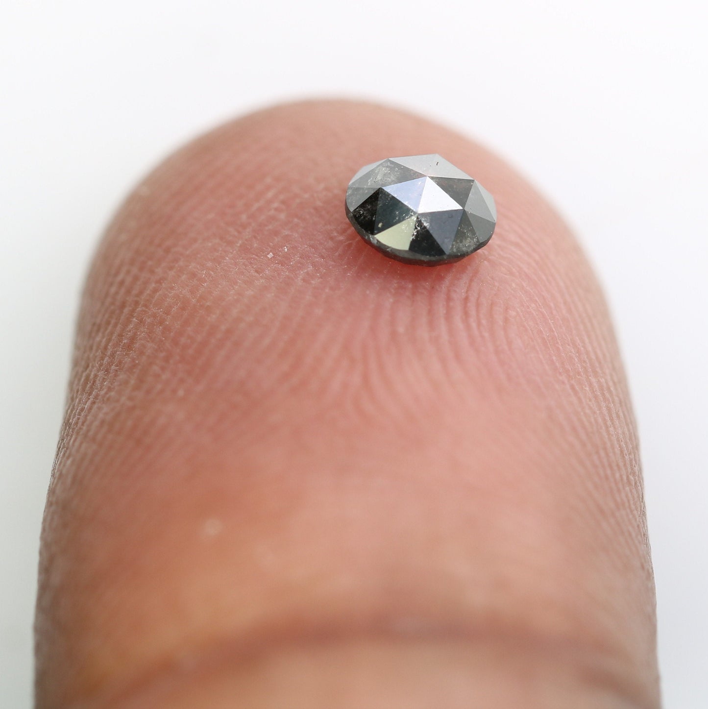 0.37 CT Loose Rose Cut Round Salt and Pepper Real Diamond For Wedding/ Engagement RingFor Gold Ring Diamonds