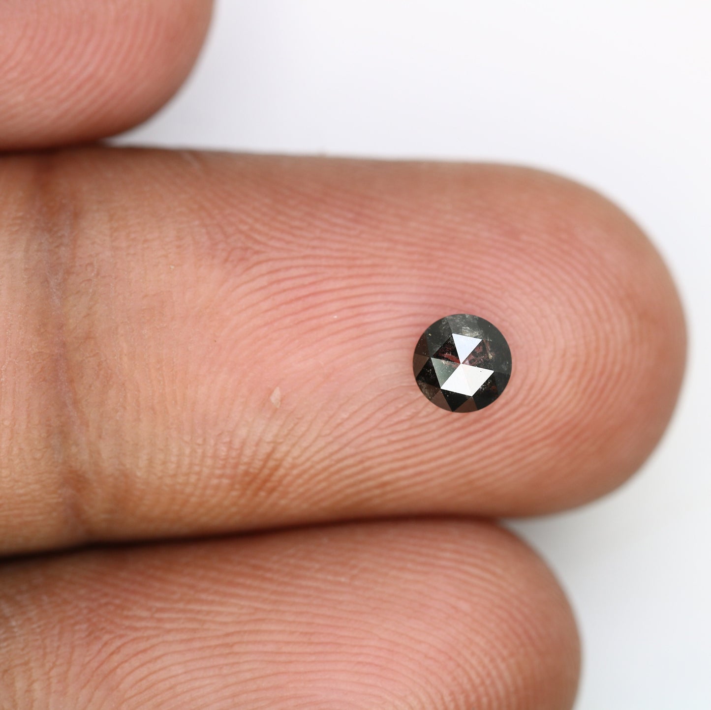 0.37 CT Loose Rose Cut Round Salt and Pepper Real Diamond For Wedding/ Engagement RingFor Gold Ring Diamonds