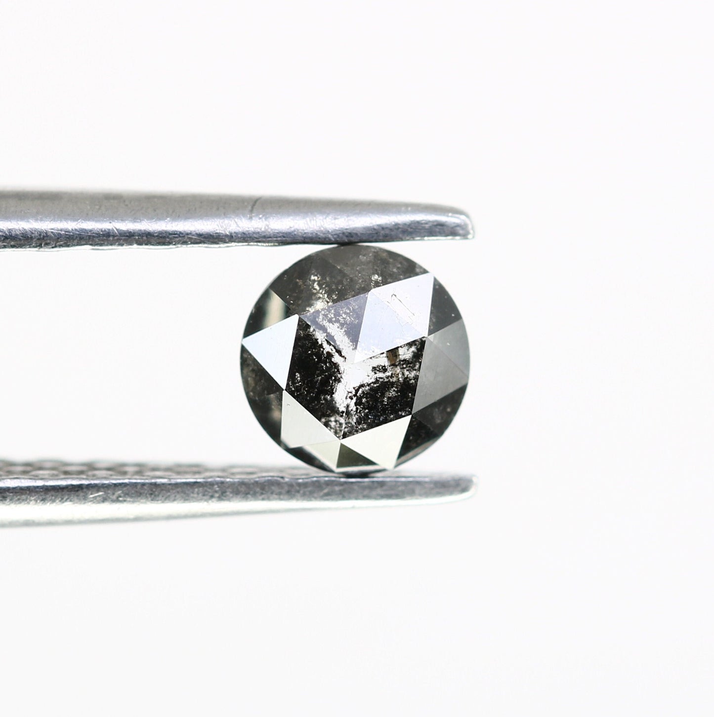 0.37 CT Loose Rose Cut Round Salt and Pepper Real Diamond For Wedding/ Engagement RingFor Gold Ring Diamonds
