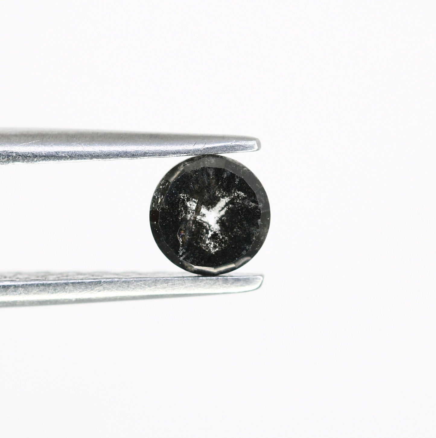 0.37 CT Loose Rose Cut Round Salt and Pepper Real Diamond For Wedding/ Engagement RingFor Gold Ring Diamonds