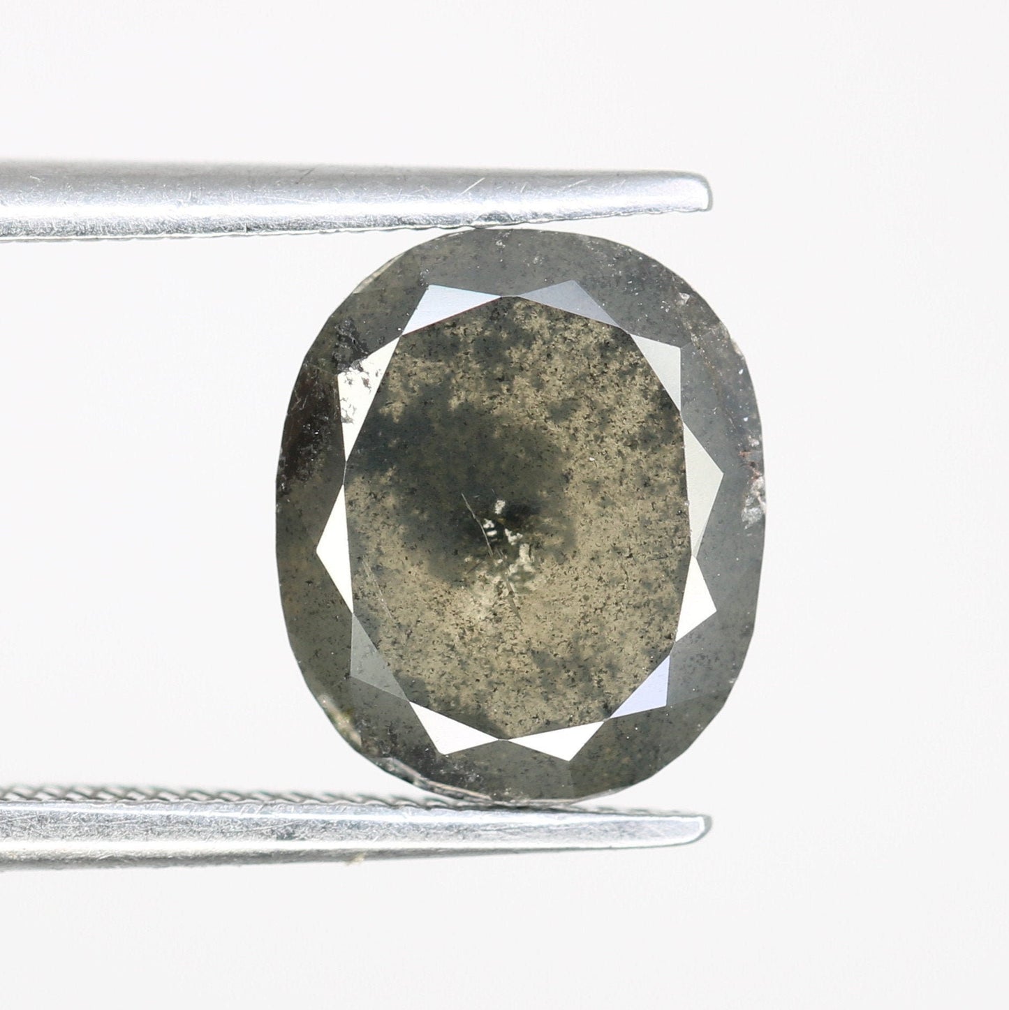 2.67 CT Oval Natural Salt and Pepper Loose Diamond- Wedding Solitaire with Halo, Perfect Gift for Wife or Girlfriend & Unique Jewelry Design