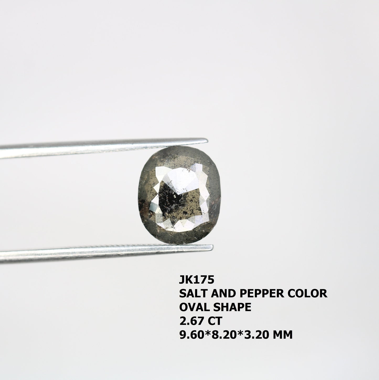 2.67 CT Oval Natural Salt and Pepper Loose Diamond- Wedding Solitaire with Halo, Perfect Gift for Wife or Girlfriend & Unique Jewelry Design