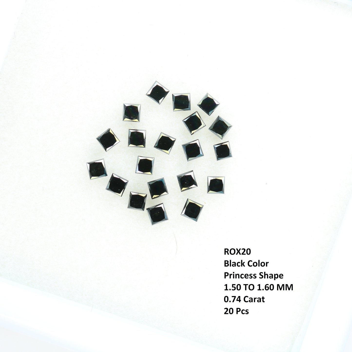 0.74 TCW Loose Black Princess Cut Diamonds For Wedding And Engagement JewelryFor Gold Ring Diamonds