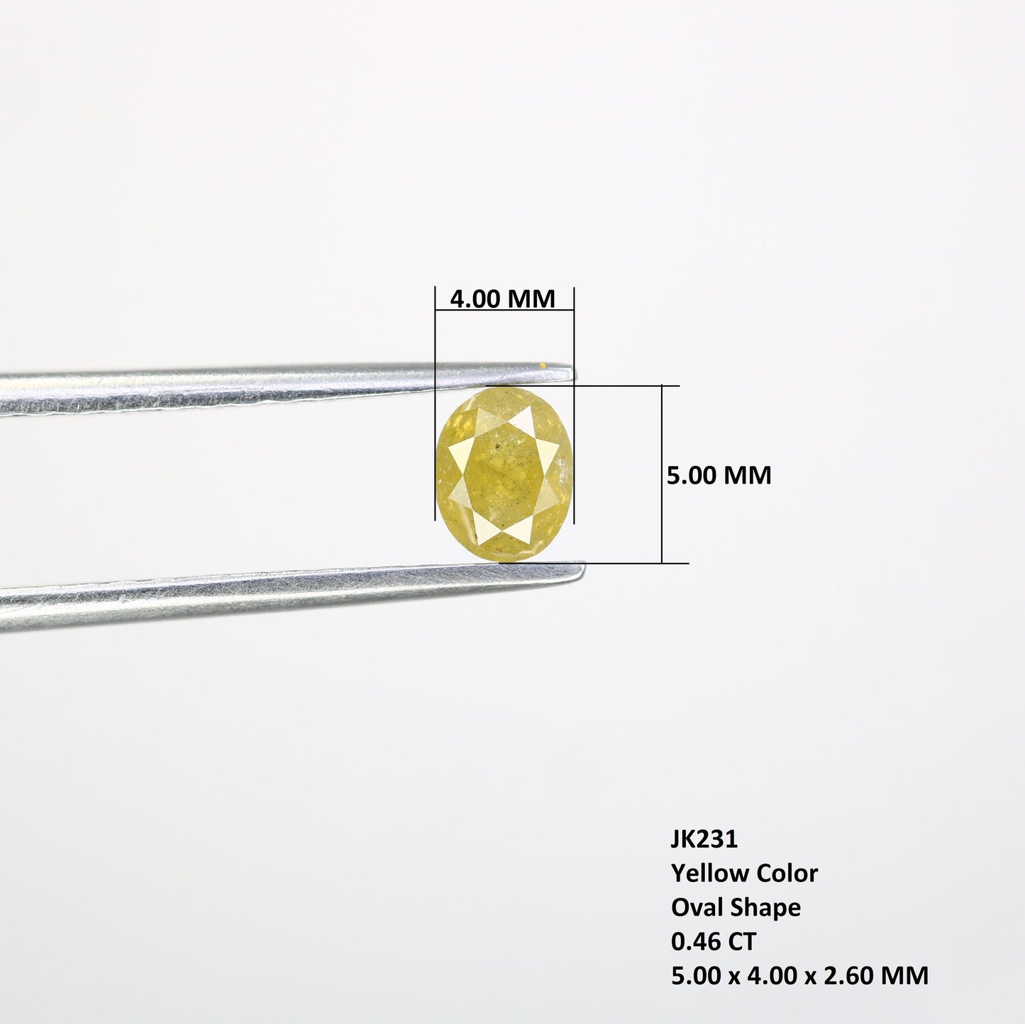 5x4mm Yellow Oval Rustic Loose Diamond - Ideal for Custom Gold Rings & Unique Statement Jewelry Designs