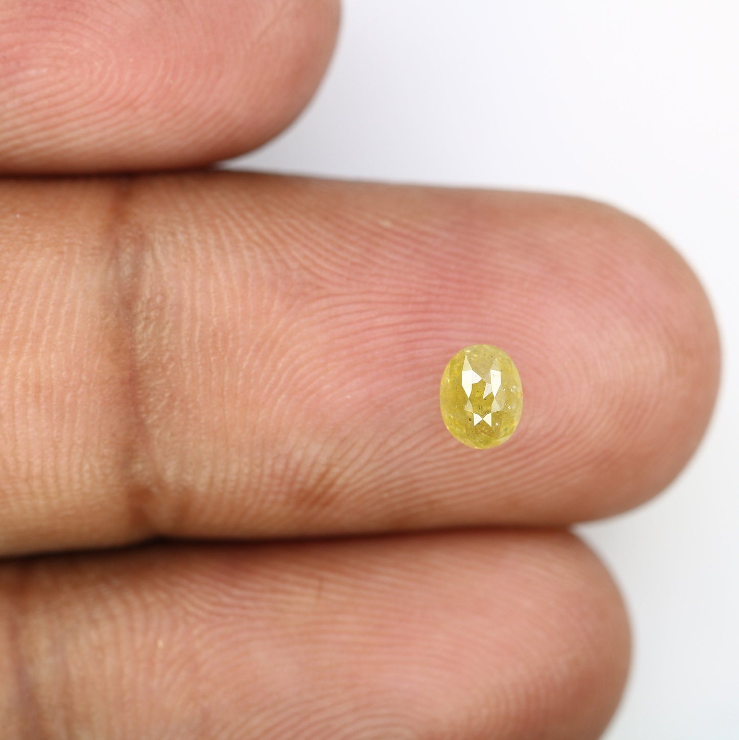 5x4mm Yellow Oval Rustic Loose Diamond - Ideal for Custom Gold Rings & Unique Statement Jewelry Designs