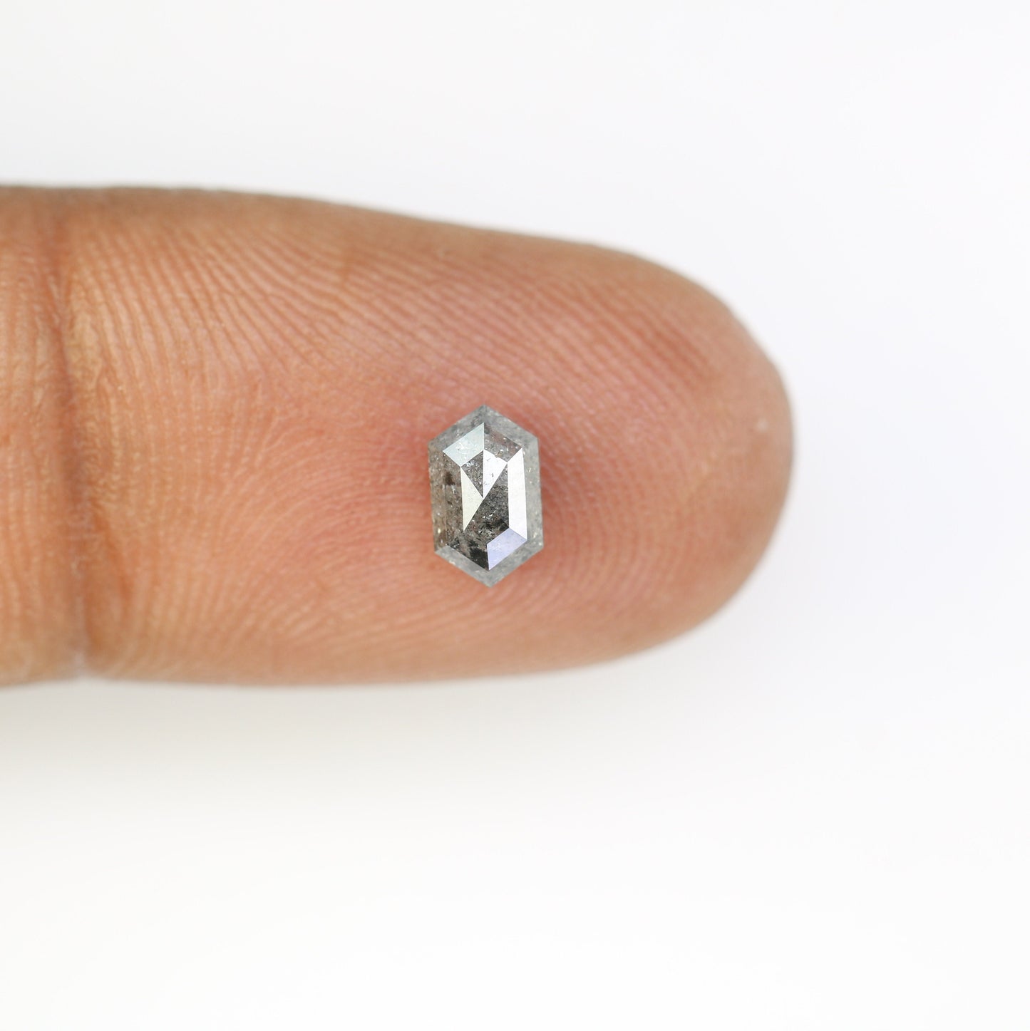 0.78 CT Hexagon Cut Salt and Pepper Diamond - Natural Hexagon Diamond - Salt and Pepper Ring - Gift for Wifey - Gift for mother - jewelry