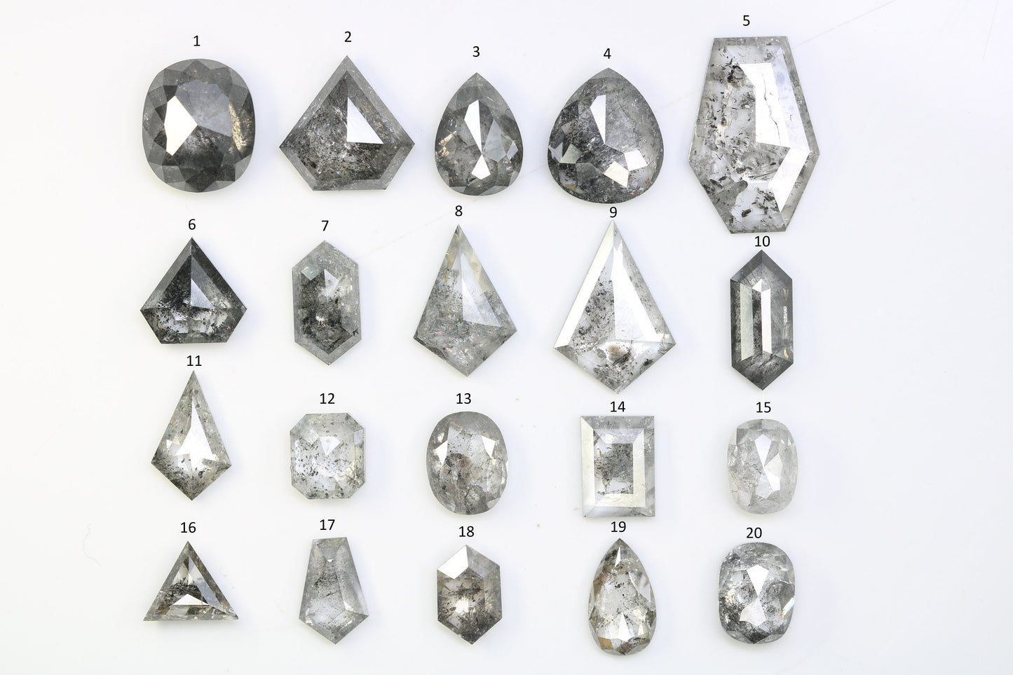 Natural Salt and Pepper Diamonds | Mixed Shape Earth-Mined Gemstones for Earrings and Wedding Rings | Unique Gold Jewelry Gifts