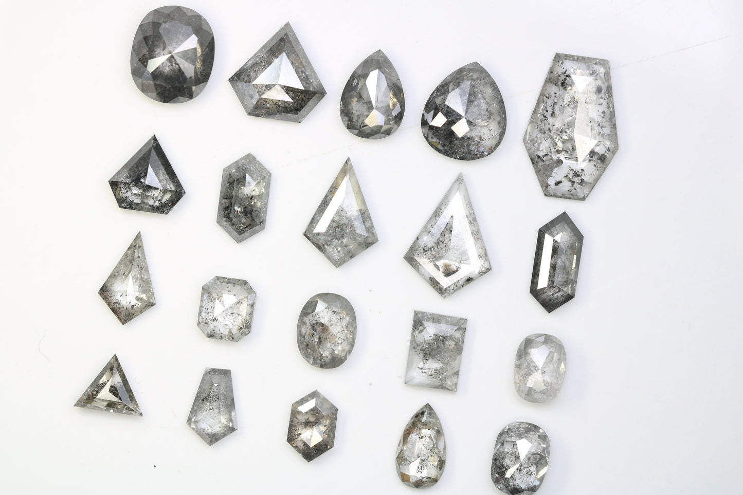 Natural Salt and Pepper Diamonds | Mixed Shape Earth-Mined Gemstones for Earrings and Wedding Rings | Unique Gold Jewelry Gifts