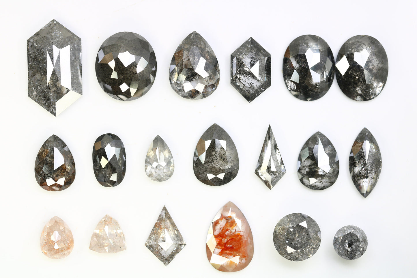 Sale on Natural Salt and Pepper Diamonds | Unique Loose Mixed Shape Gemstones for Jewelry | Perfect Gifts for Men and Women