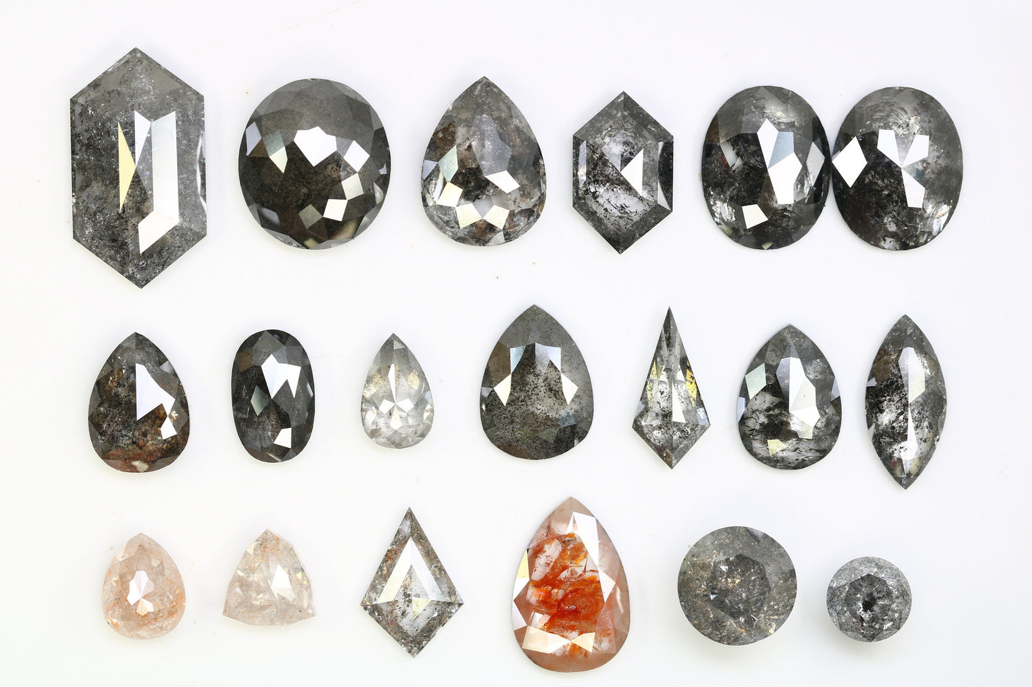 Sale on Natural Salt and Pepper Diamonds | Unique Loose Mixed Shape Gemstones for Jewelry | Perfect Gifts for Men and Women