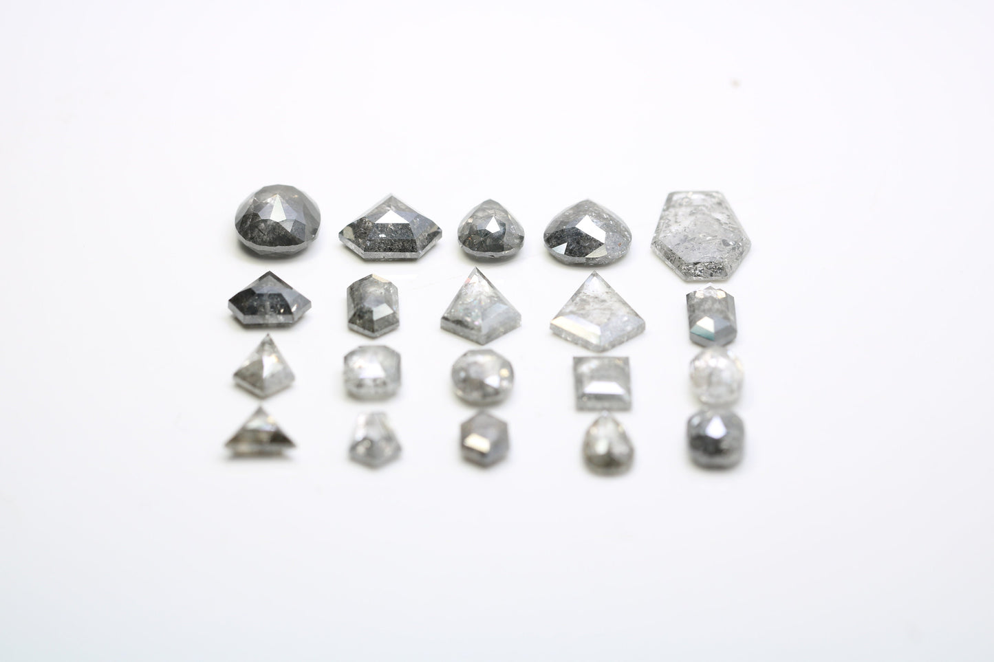 Natural Salt and Pepper Diamonds | Mixed Shape Earth-Mined Gemstones for Earrings and Wedding Rings | Unique Gold Jewelry Gifts