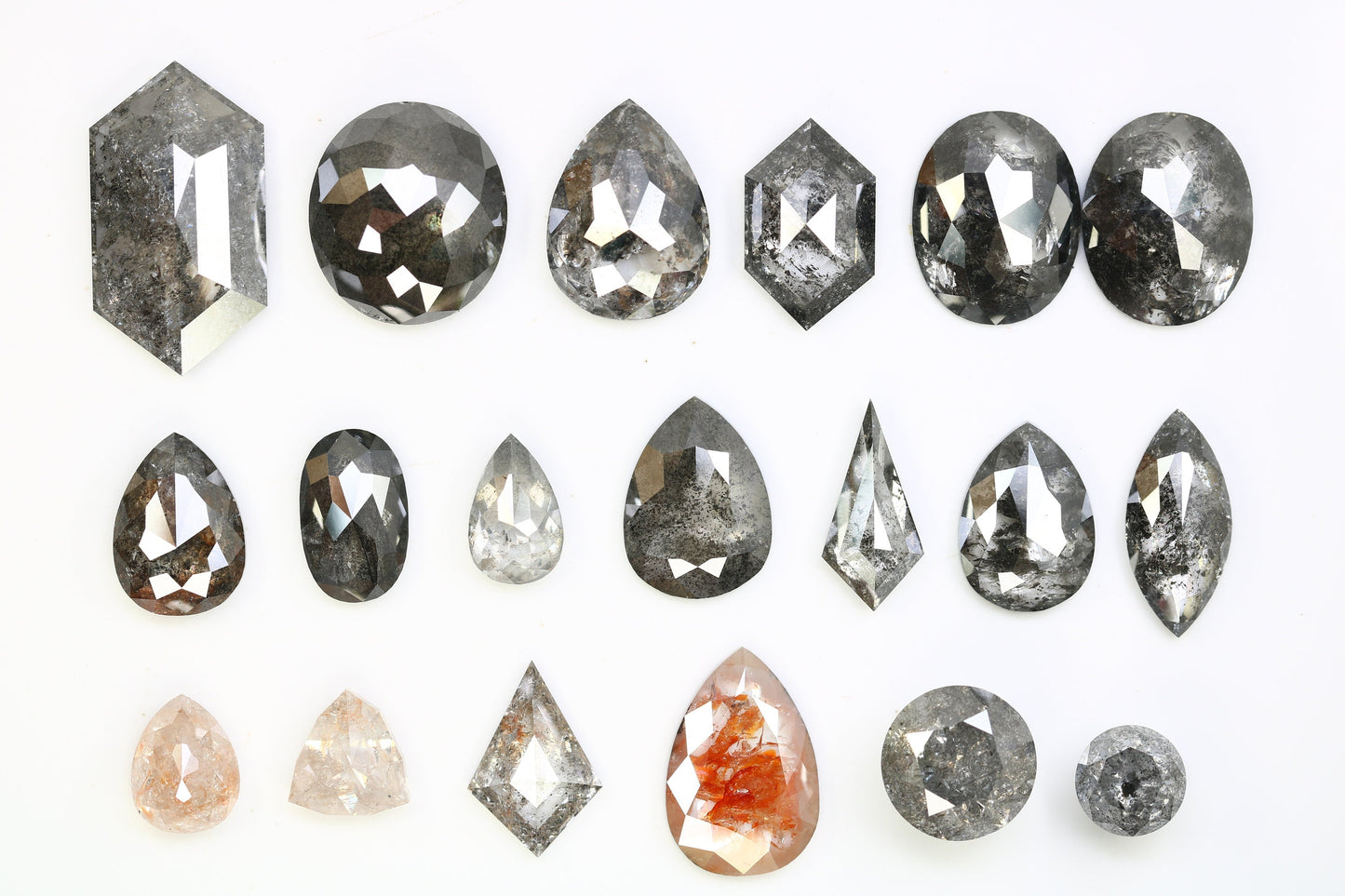 Sale on Natural Salt and Pepper Diamonds | Unique Loose Mixed Shape Gemstones for Jewelry | Perfect Gifts for Men and Women