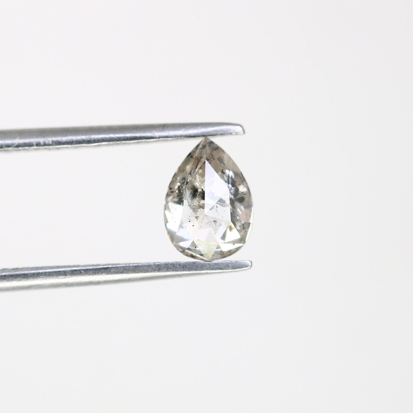 Loose Pear Light Grey Salt and Pepper Diamond for Engagement Ring | Unique Diamond for Gold Ring | Rustic Jewelry Gemstone