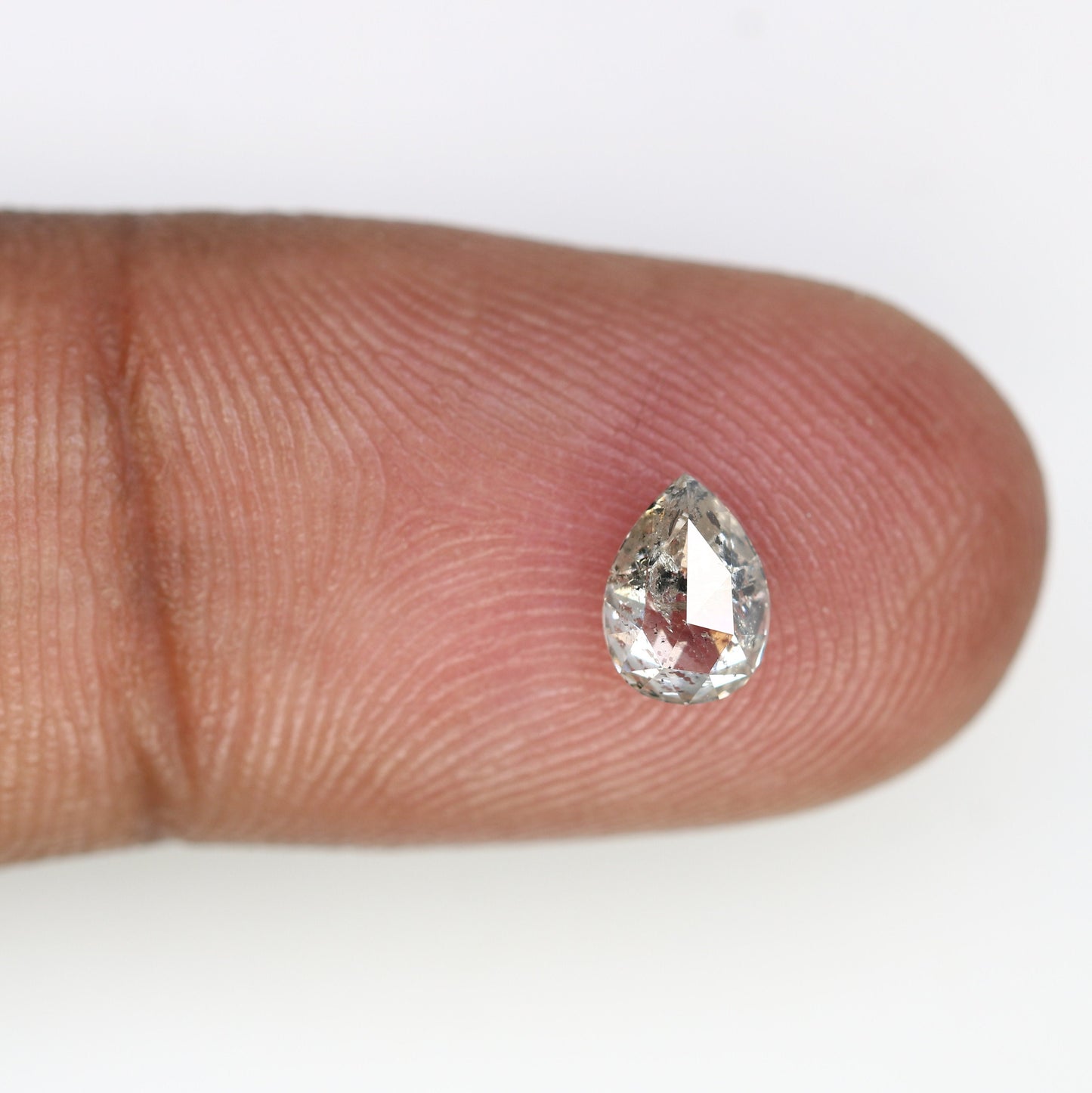 Loose Pear Light Grey Salt and Pepper Diamond for Engagement Ring | Unique Diamond for Gold Ring | Rustic Jewelry Gemstone