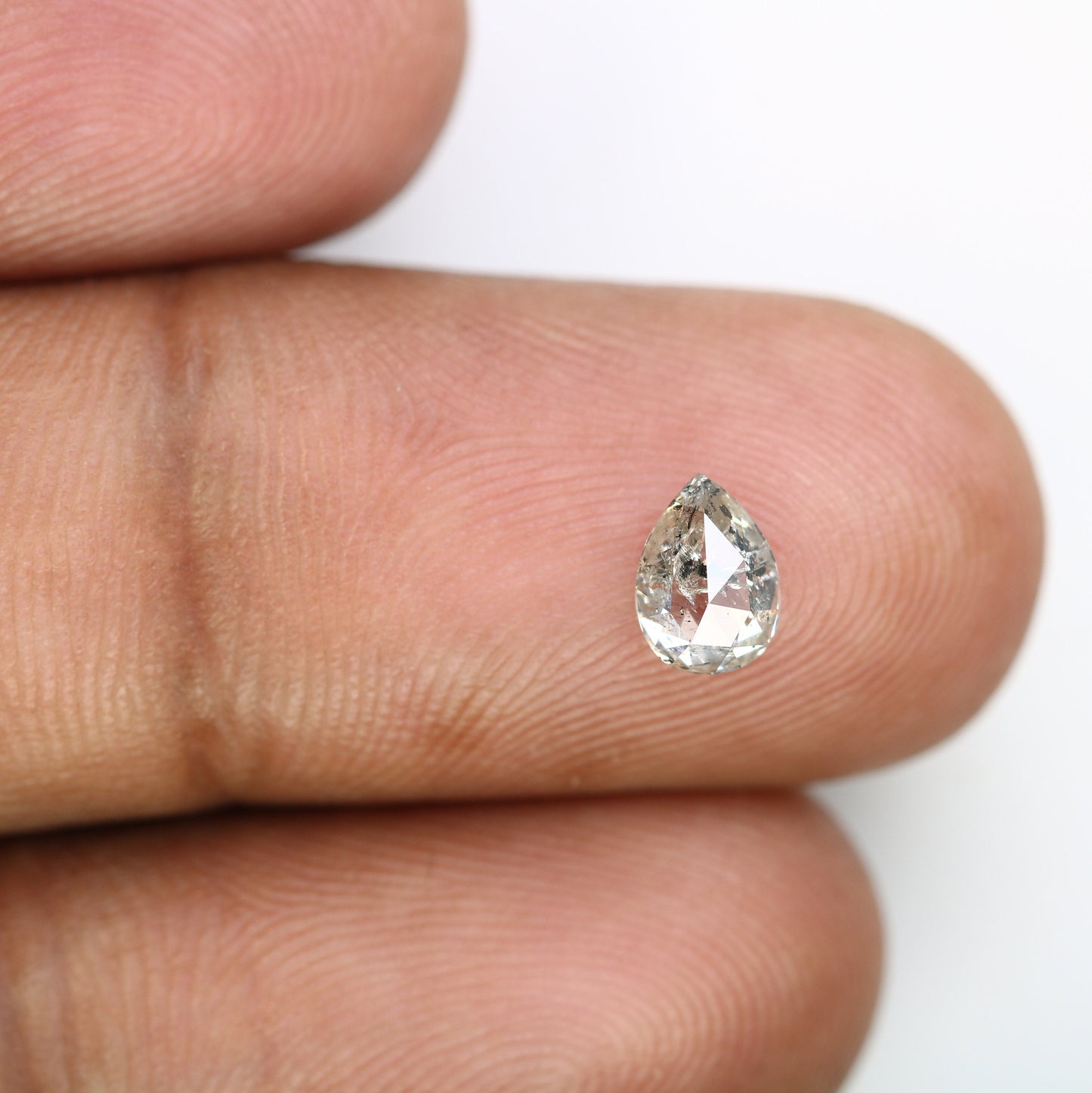 Loose Pear Light Grey Salt and Pepper Diamond for Engagement Ring | Unique Diamond for Gold Ring | Rustic Jewelry Gemstone