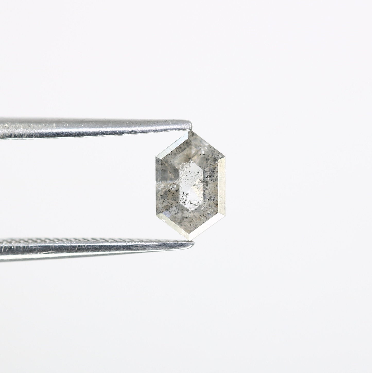 0.69 CT Hexagon Cut Salt and Pepper Diamond - Natural Hexagon Diamond - Salt and Pepper Ring - Gift for Wifey - Gift for mother - jewelry
