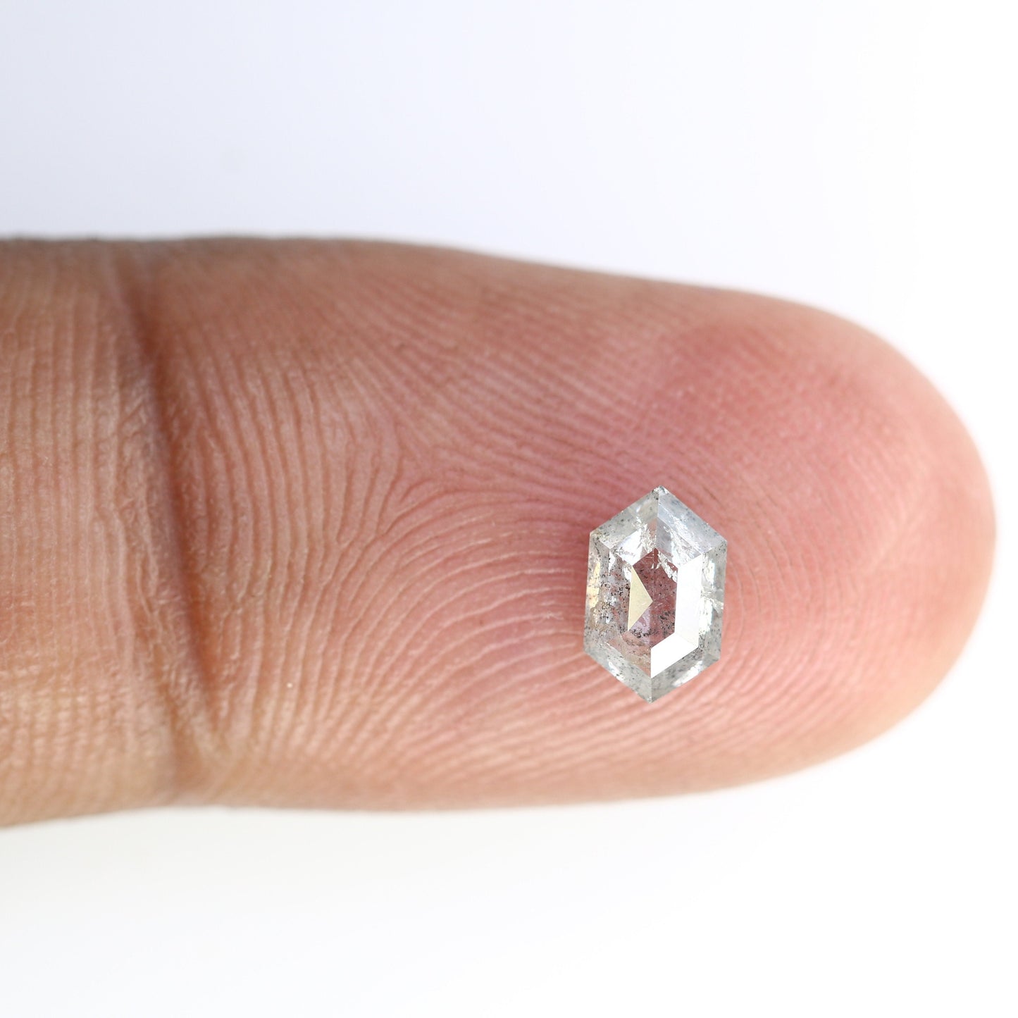 0.69 CT Hexagon Cut Salt and Pepper Diamond - Natural Hexagon Diamond - Salt and Pepper Ring - Gift for Wifey - Gift for mother - jewelry
