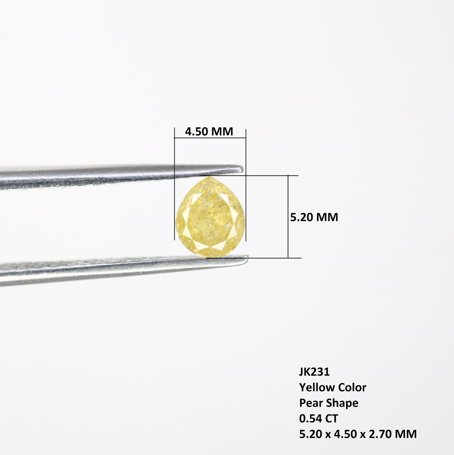 0.54ct Rustic Yellow Loose Pear Diamond For Engagement RingFor Gold Ring Diamonds