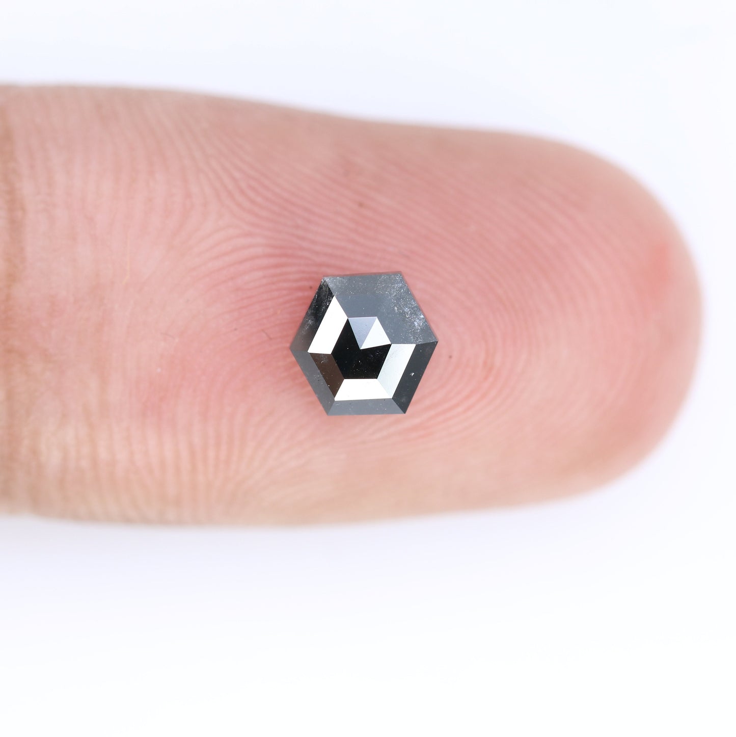 1 CT Hexagon Cut Salt and Pepper Diamond - Natural Hexagon Diamond - Salt and Pepper Ring - Gift for Wifey - Gift for mother - jewelry
