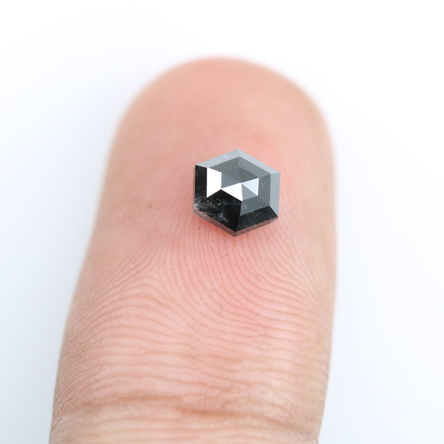1 CT Hexagon Cut Salt and Pepper Diamond - Natural Hexagon Diamond - Salt and Pepper Ring - Gift for Wifey - Gift for mother - jewelry