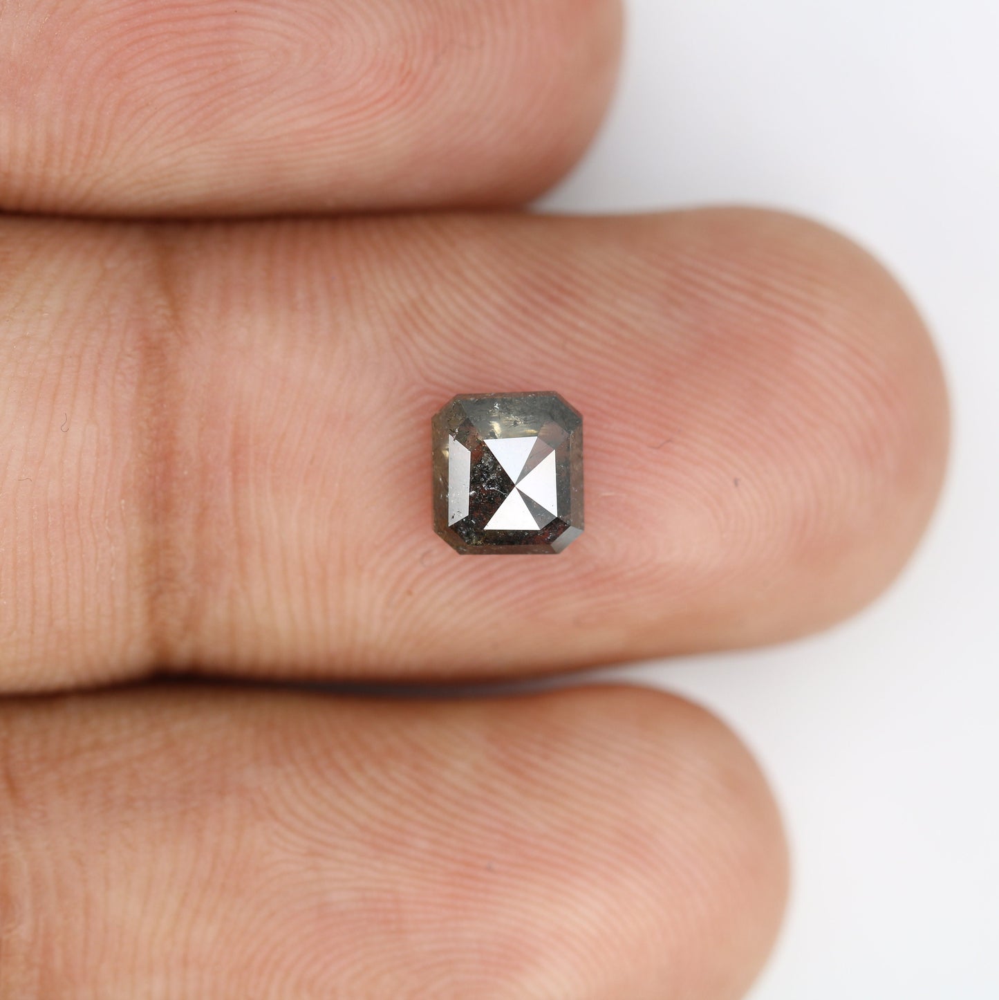 0.98 CT Salt and Pepper Emerald Shape Diamond - Natural Loose Emerald Cut Diamond - Emerald Engagement Ring - LABORDAY Offer