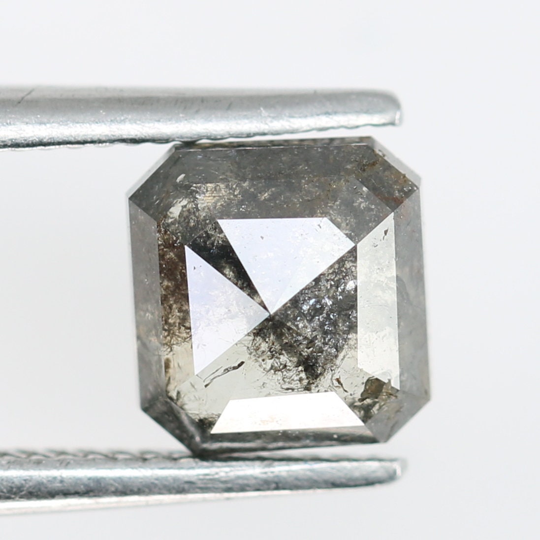 0.98 CT Salt and Pepper Emerald Shape Diamond - Natural Loose Emerald Cut Diamond - Emerald Engagement Ring - LABORDAY Offer