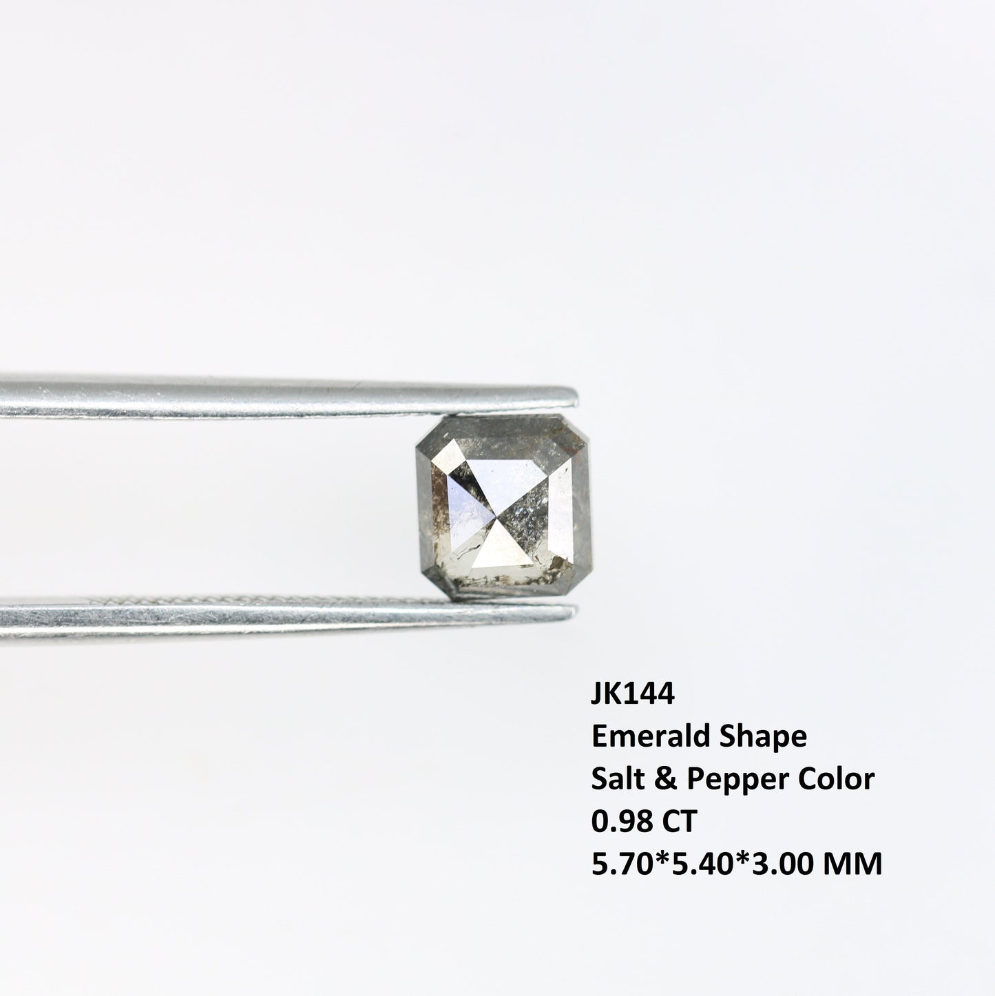 0.98 CT Salt and Pepper Emerald Shape Diamond - Natural Loose Emerald Cut Diamond - Emerald Engagement Ring - LABORDAY Offer