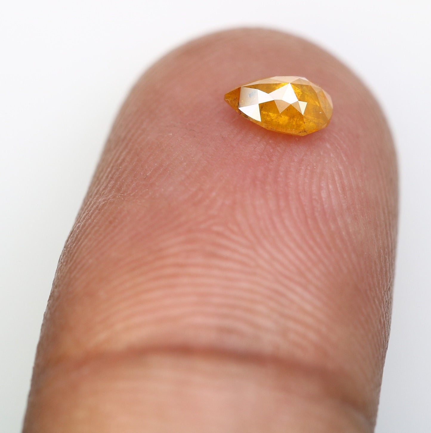 0.45ct Loose Yellow Pear Rustic Diamond For Engagement RingFor Gold Ring Diamonds