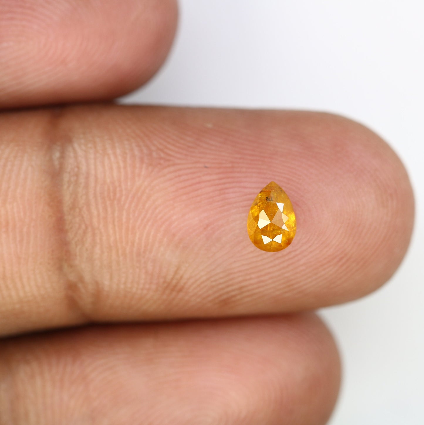 0.45ct Loose Yellow Pear Rustic Diamond For Engagement RingFor Gold Ring Diamonds