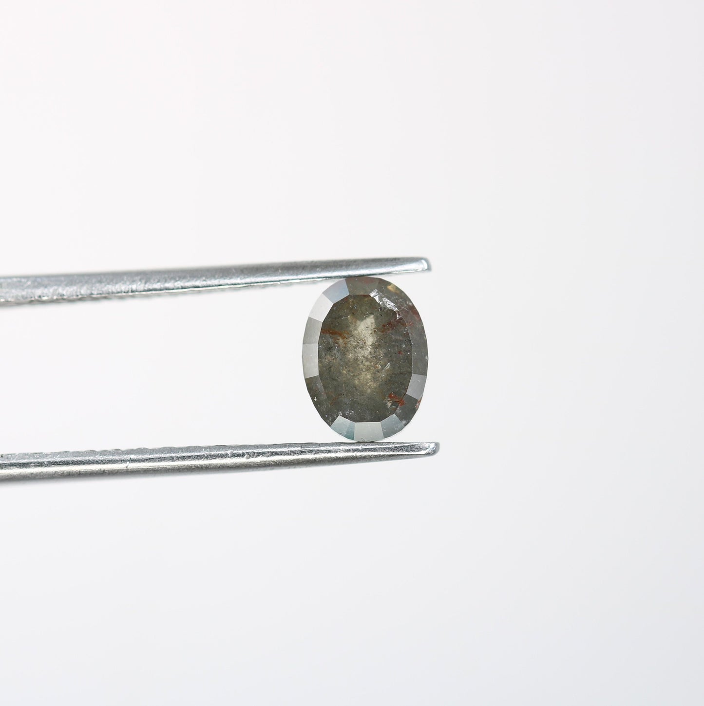 1.12 CT Rose Cut Oval Salt and Pepper Diamond - Perfect for Gold Rings & Elegant, Unique Jewelry Designs