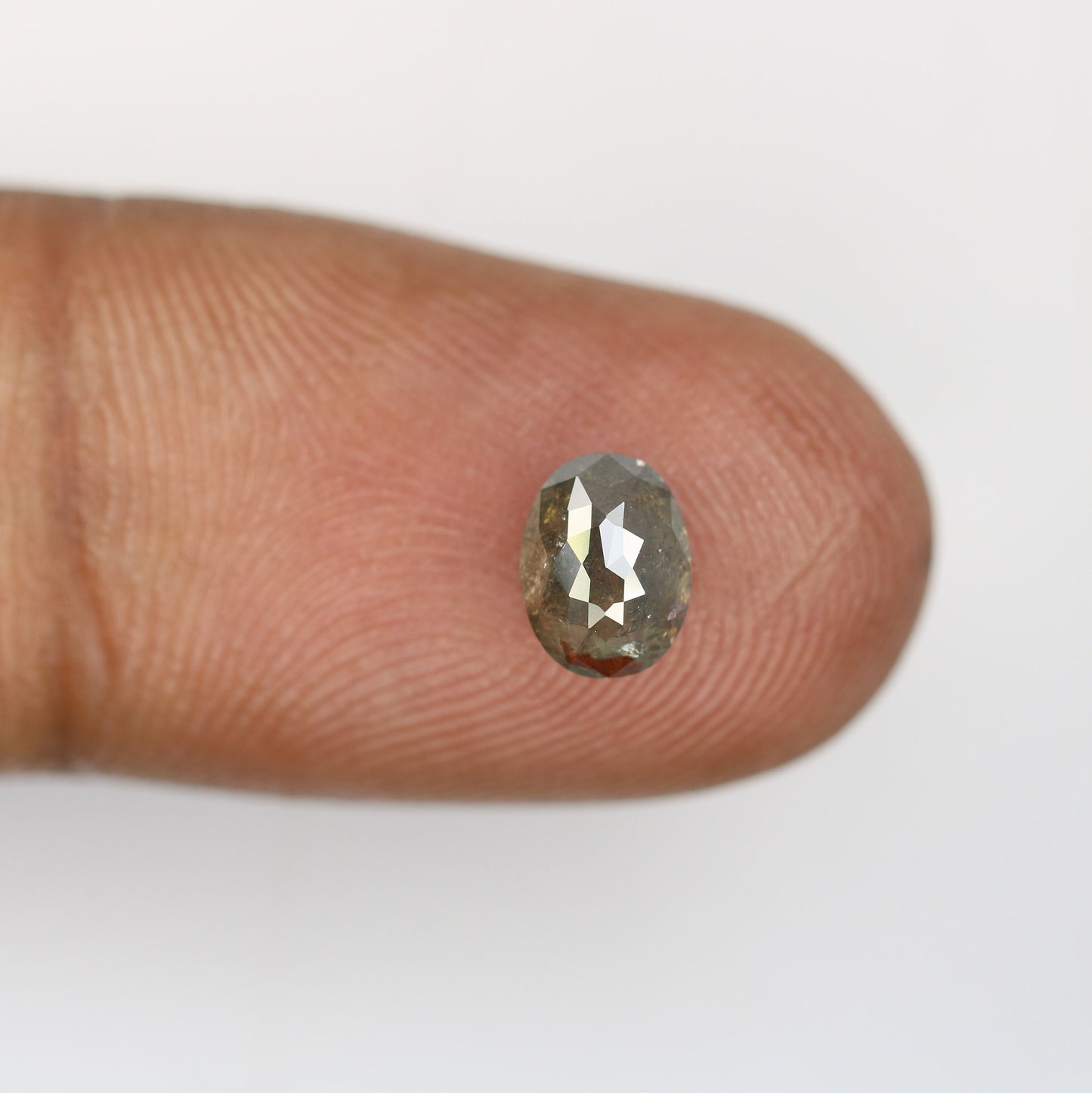 1.12 CT Rose Cut Oval Salt and Pepper Diamond - Perfect for Gold Rings & Elegant, Unique Jewelry Designs