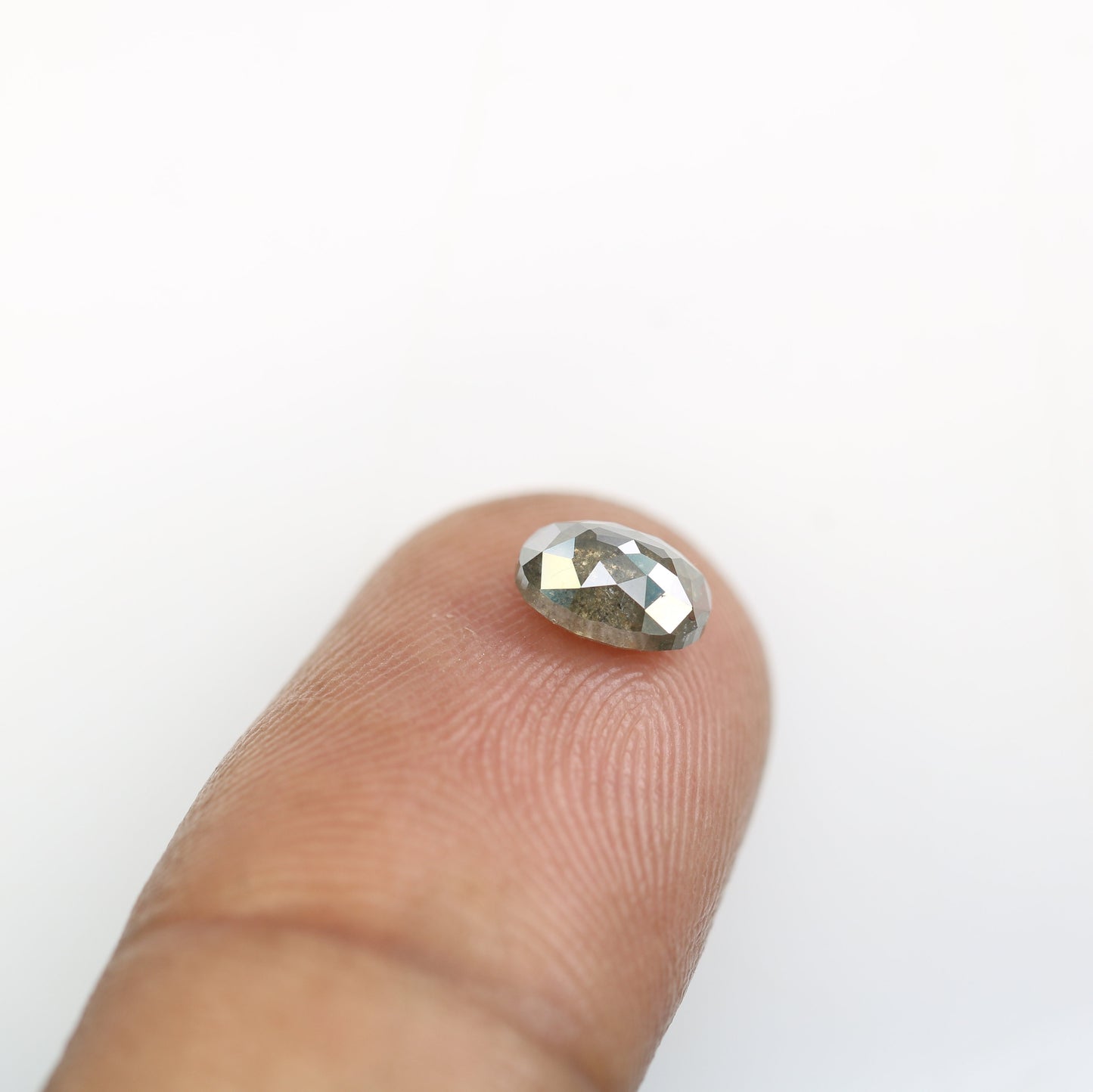 1.12 CT Rose Cut Oval Salt and Pepper Diamond - Perfect for Gold Rings & Elegant, Unique Jewelry Designs