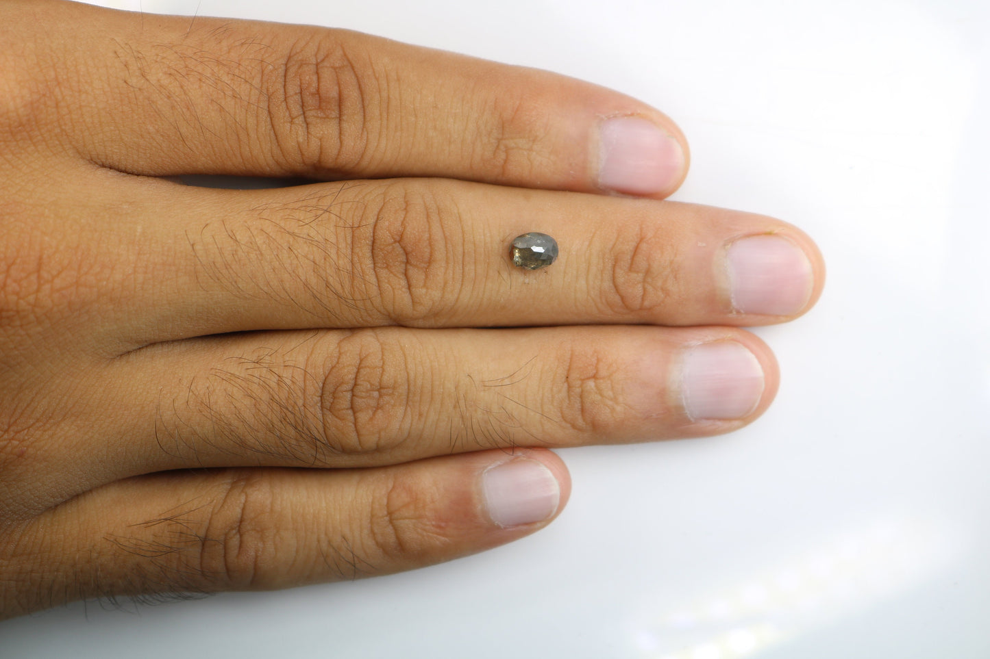 1.12 CT Rose Cut Oval Salt and Pepper Diamond - Perfect for Gold Rings & Elegant, Unique Jewelry Designs