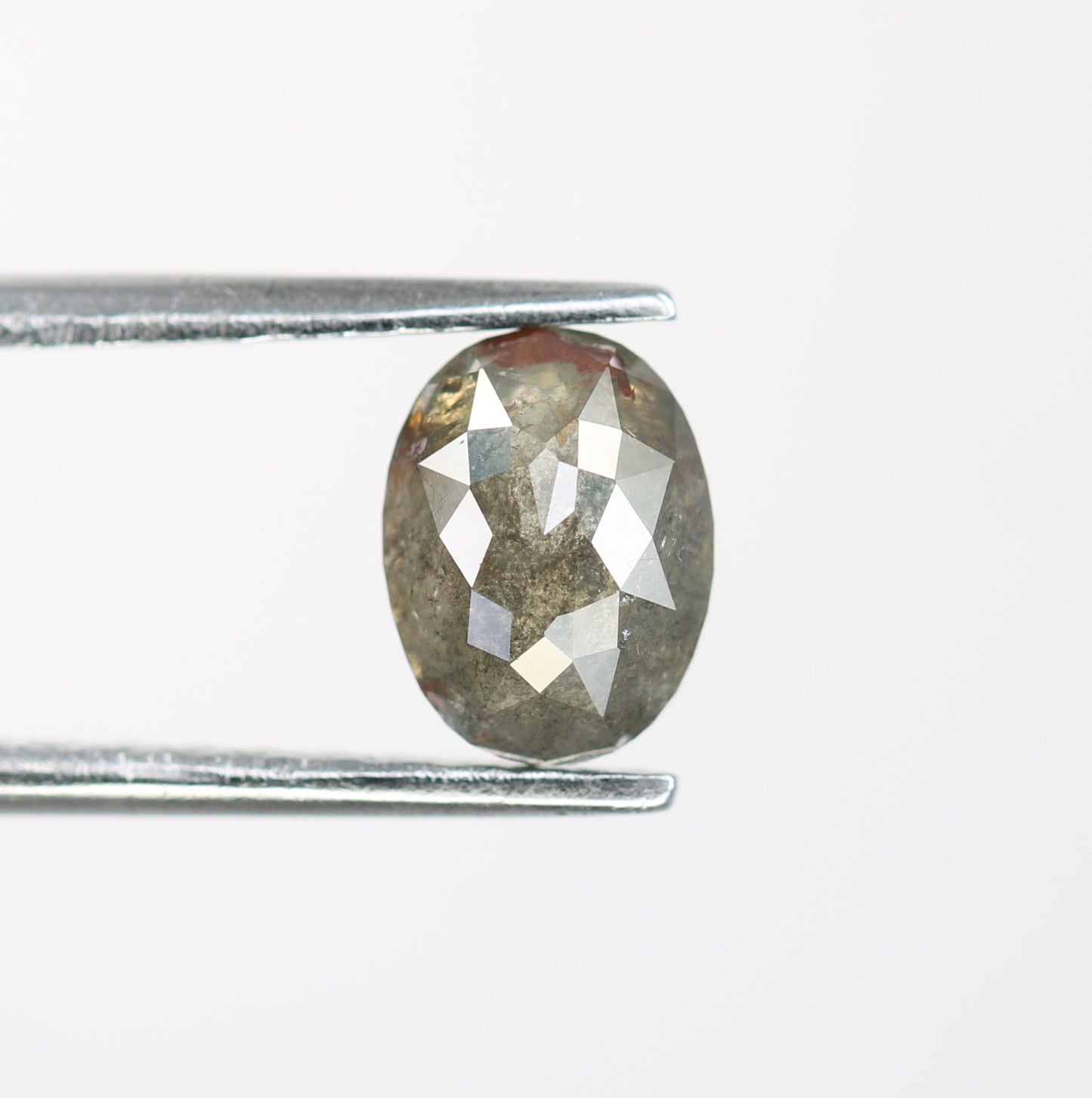 1.12 CT Rose Cut Oval Salt and Pepper Diamond - Perfect for Gold Rings & Elegant, Unique Jewelry Designs