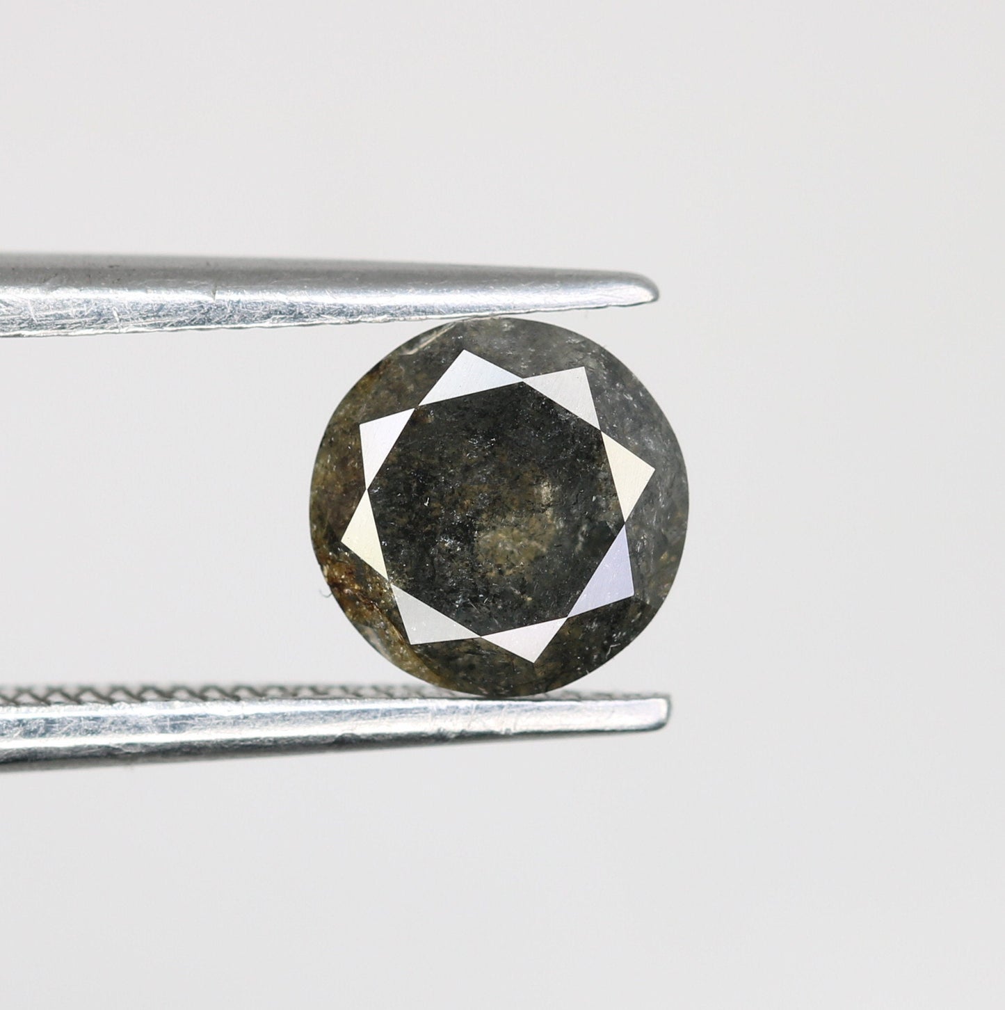 0.83 Carat Round Brilliant Cut Salt and Pepper Diamond for Gold Rings | Ideal for Unique Engagement or Custom Jewelry Designs