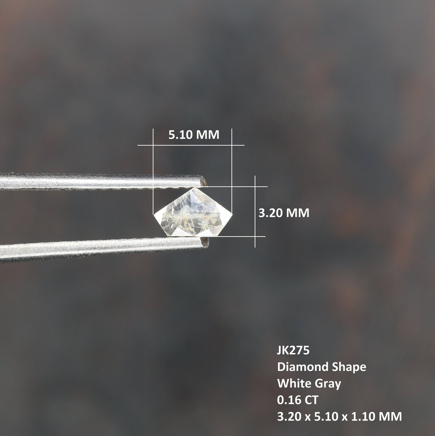0.16 CT Salt and Pepper Unique Loose Diamond, Pentagon Cut for Handmade Necklace Pendant, Fancy Diamond Engagement Gold Ring For Women