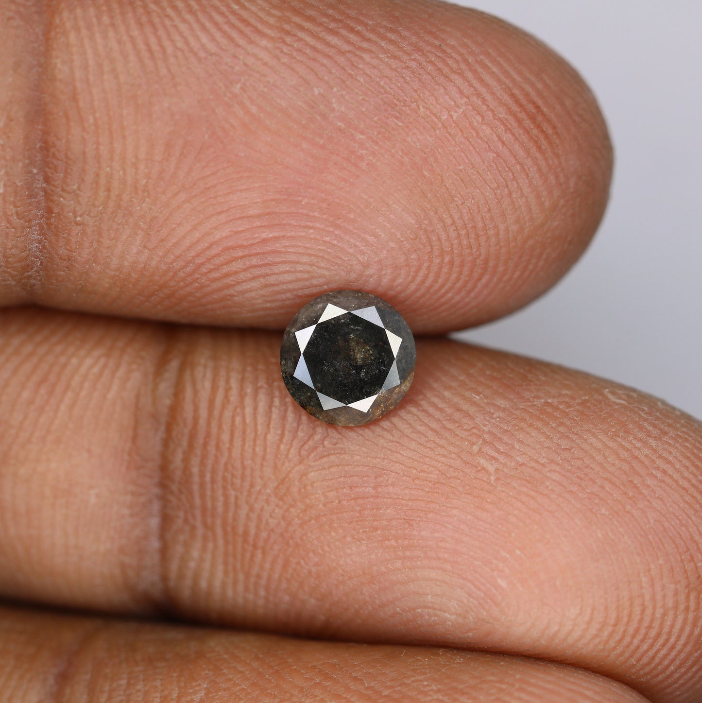 0.83 Carat Round Brilliant Cut Salt and Pepper Diamond for Gold Rings | Ideal for Unique Engagement or Custom Jewelry Designs