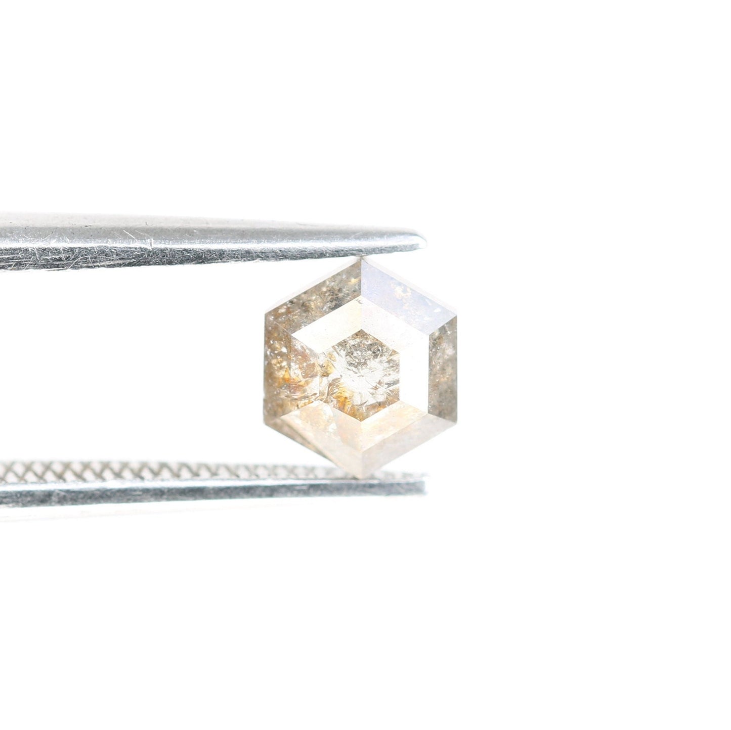 0.82 CT Hexagon Cut Salt and Pepper Diamond - Natural Hexagon Diamond - Salt and Pepper Ring - Gift for Wifey - Gift for mother - jewelry